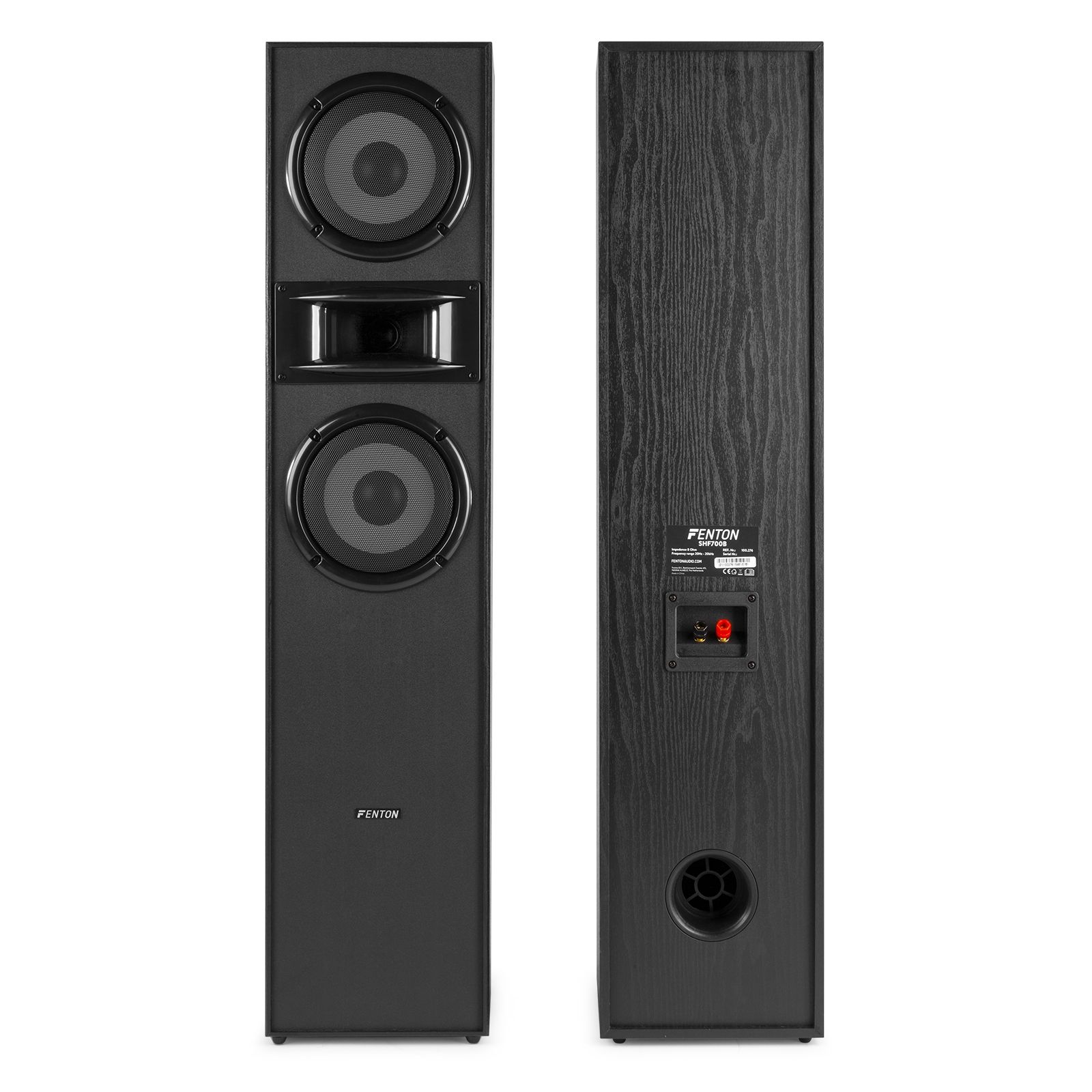 SHF700B Tower Speaker Set 2x 6.5” Black