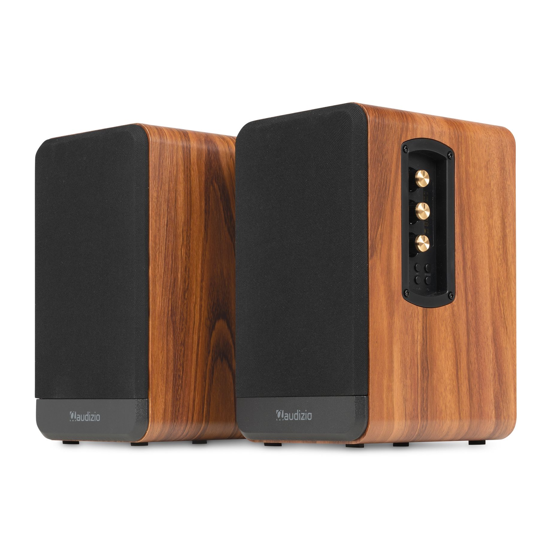 BS10 Active Bookshelf Speaker Set 80W BT Wood