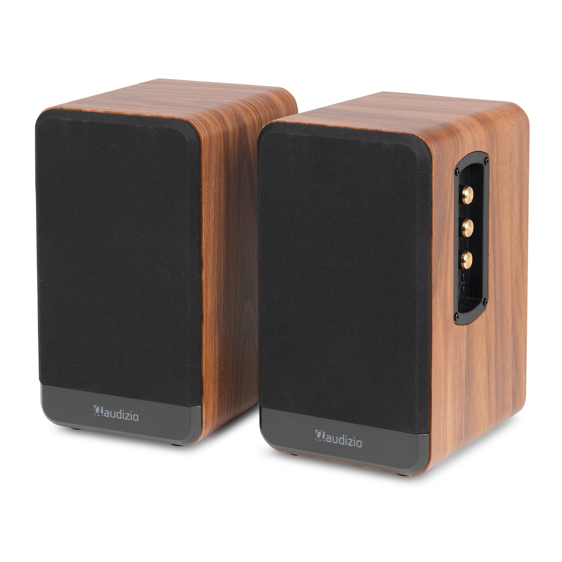 BS10 Active Bookshelf Speaker Set 80W BT Wood