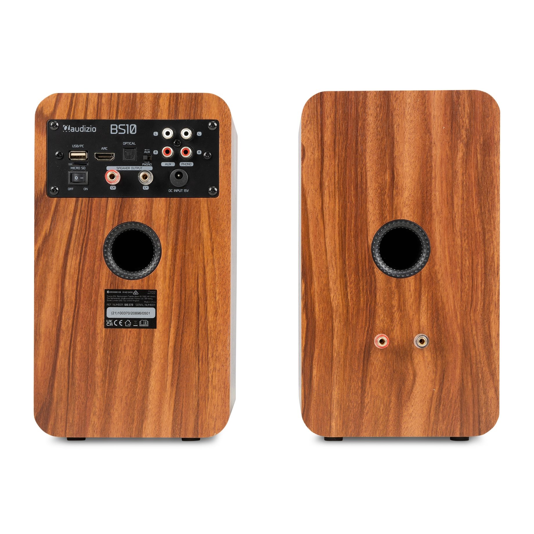 BS10 Active Bookshelf Speaker Set 80W BT Wood