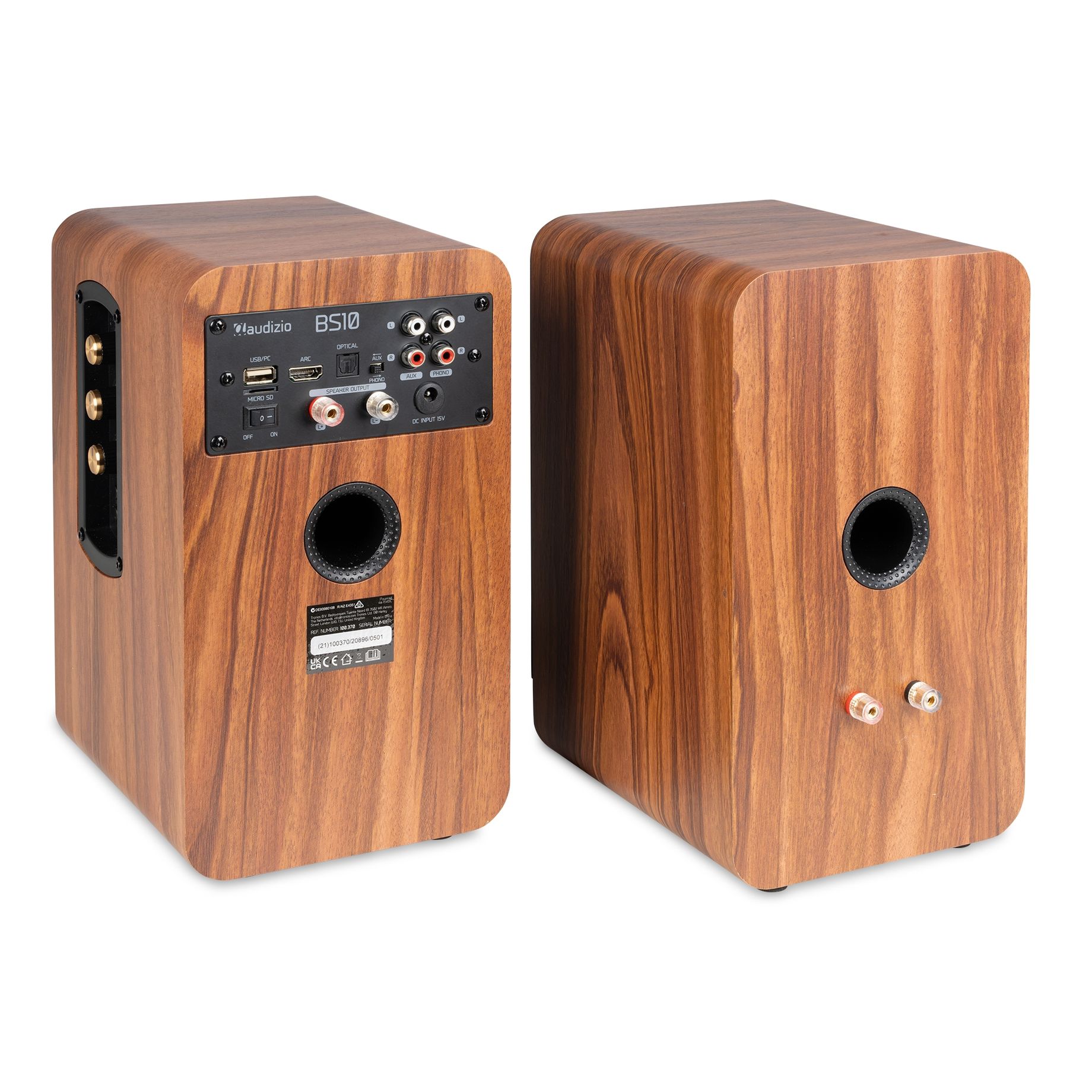 BS10 Active Bookshelf Speaker Set 80W BT Wood