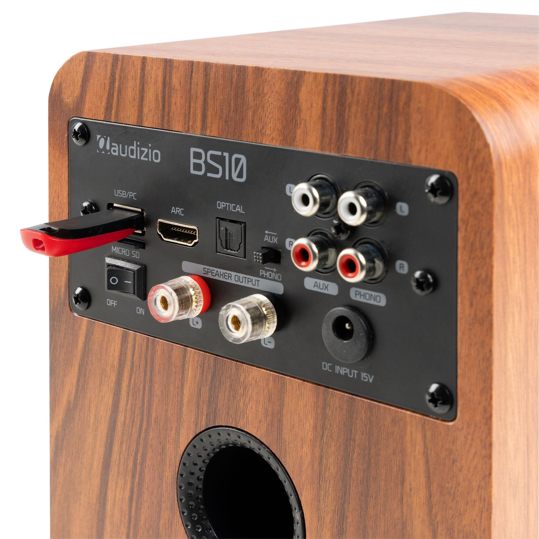 BS10 Active Bookshelf Speaker Set 80W BT Wood