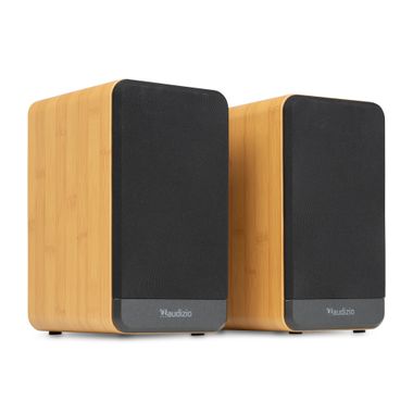 BS10 Active Bookshelf Speaker Set 80W BT Bamboo