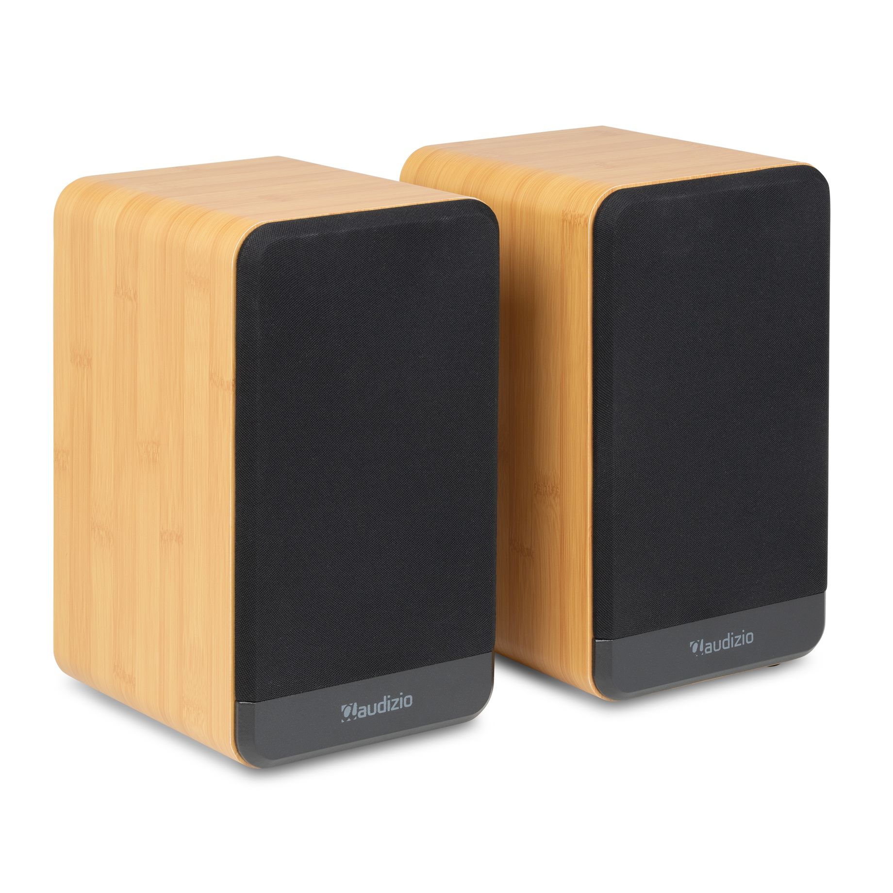 BS10 Active Bookshelf Speaker Set 80W BT Bamboo