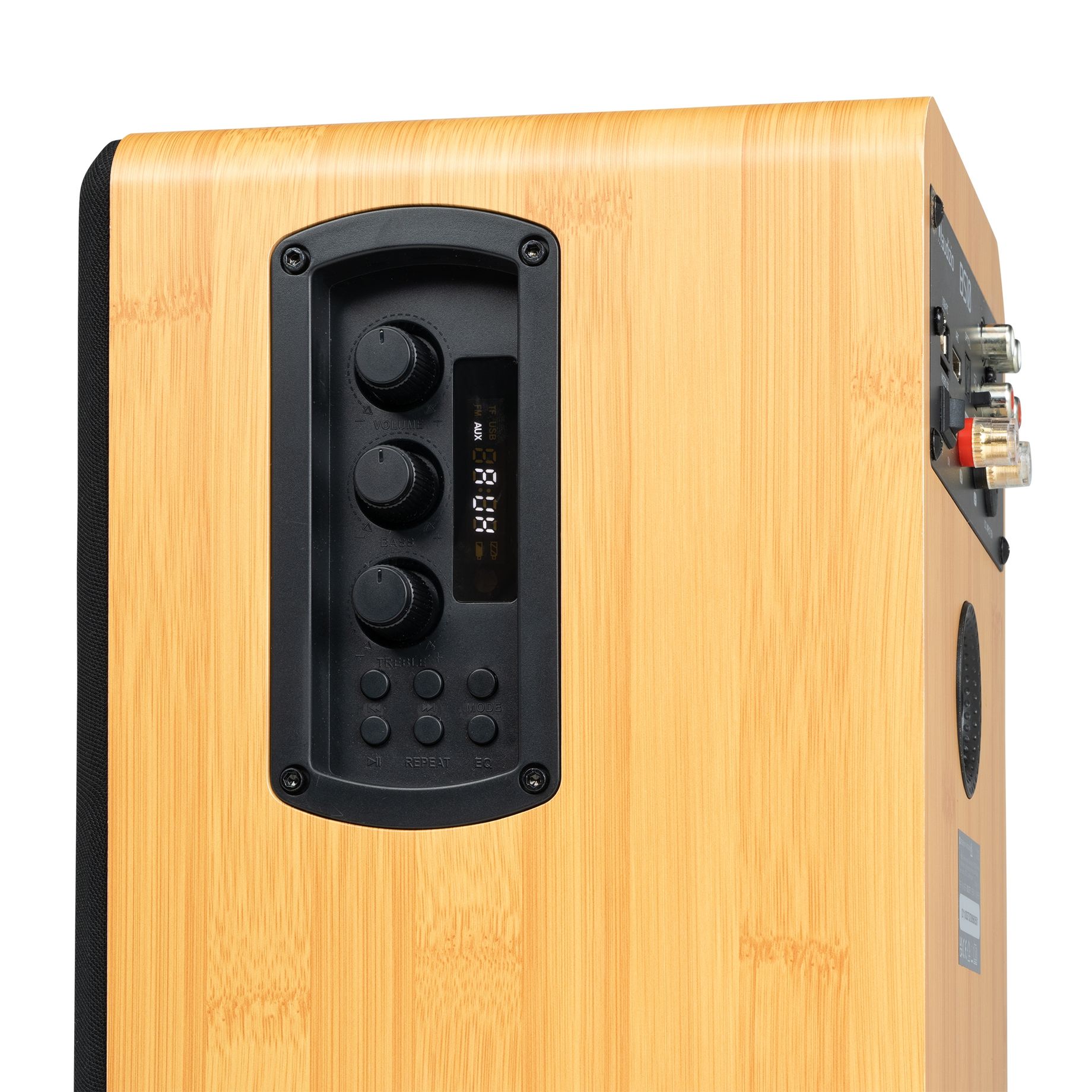 BS10 Active Bookshelf Speaker Set 80W BT Bamboo