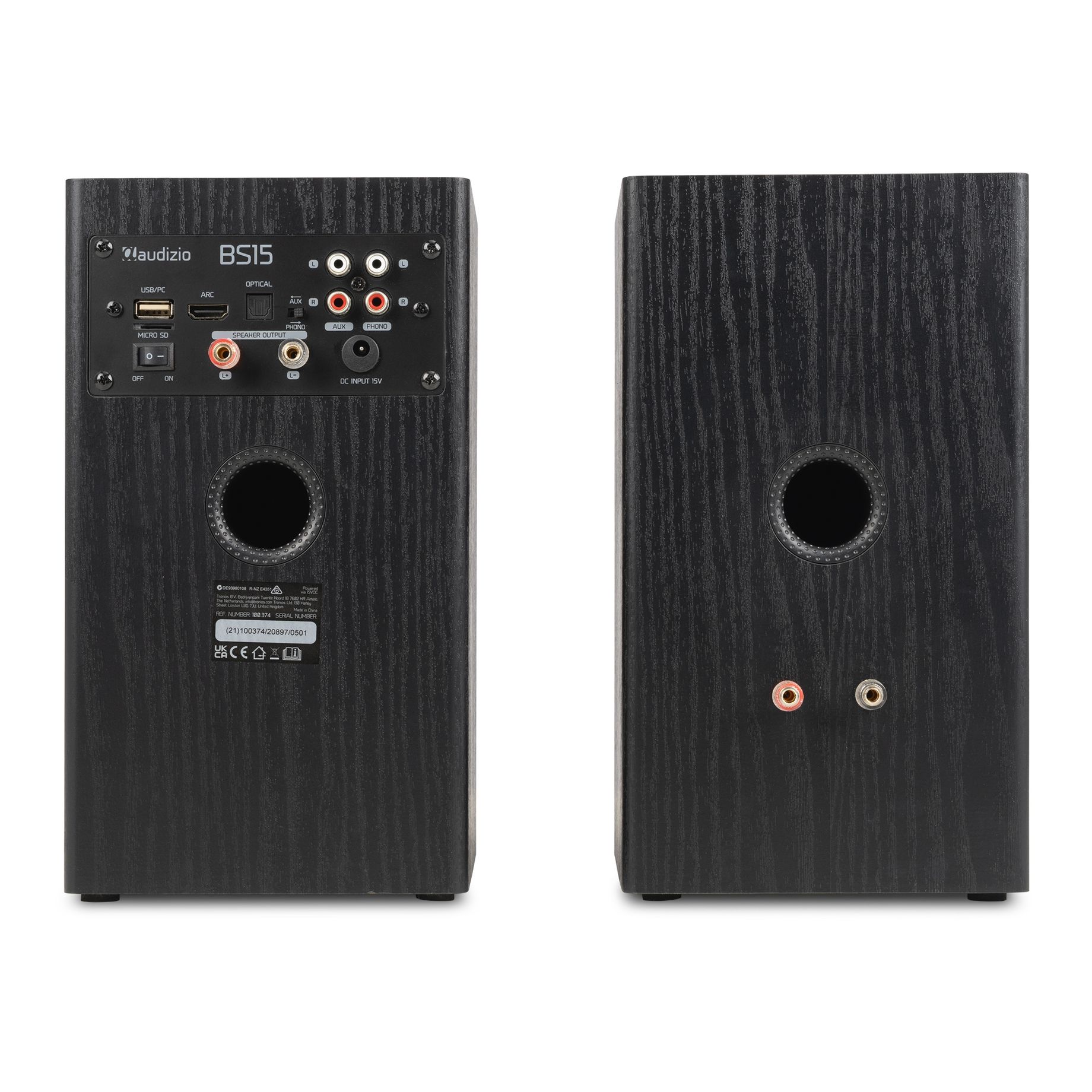 BS15 Active Bookshelf Speaker Set 60W BT Black