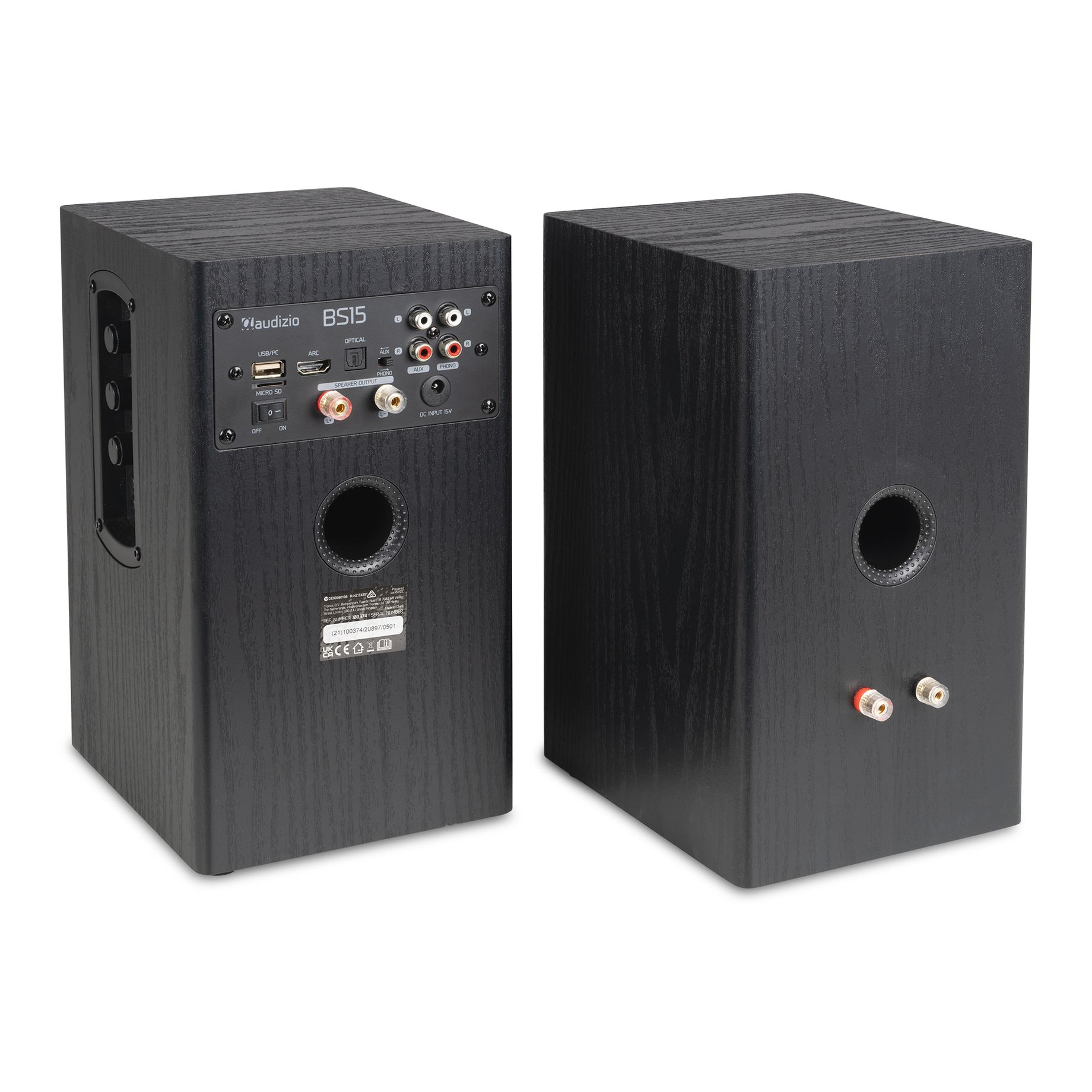 BS15 Active Bookshelf Speaker Set 60W BT Black