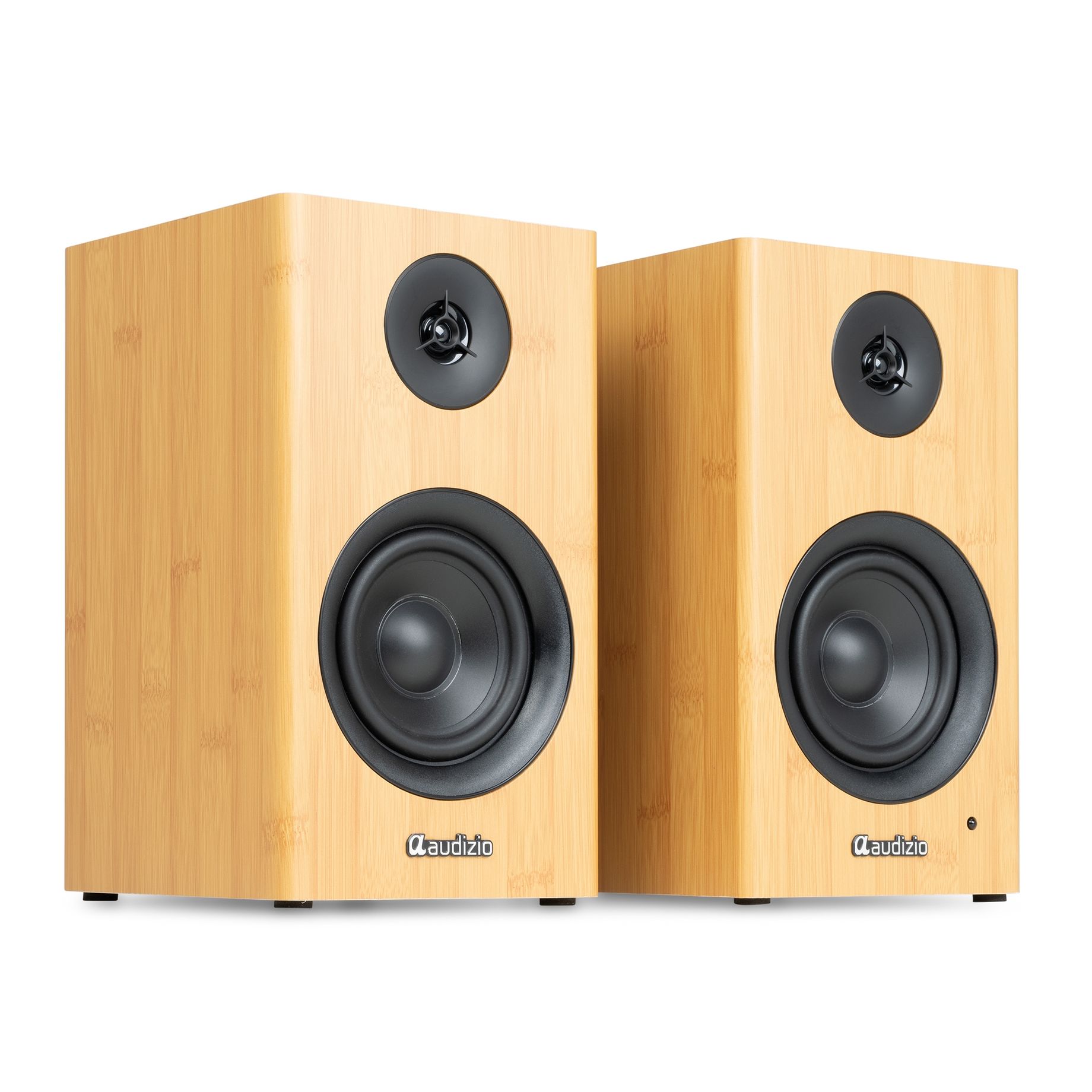 BS15 Active Bookshelf Speaker Set 60W BT Bamboo