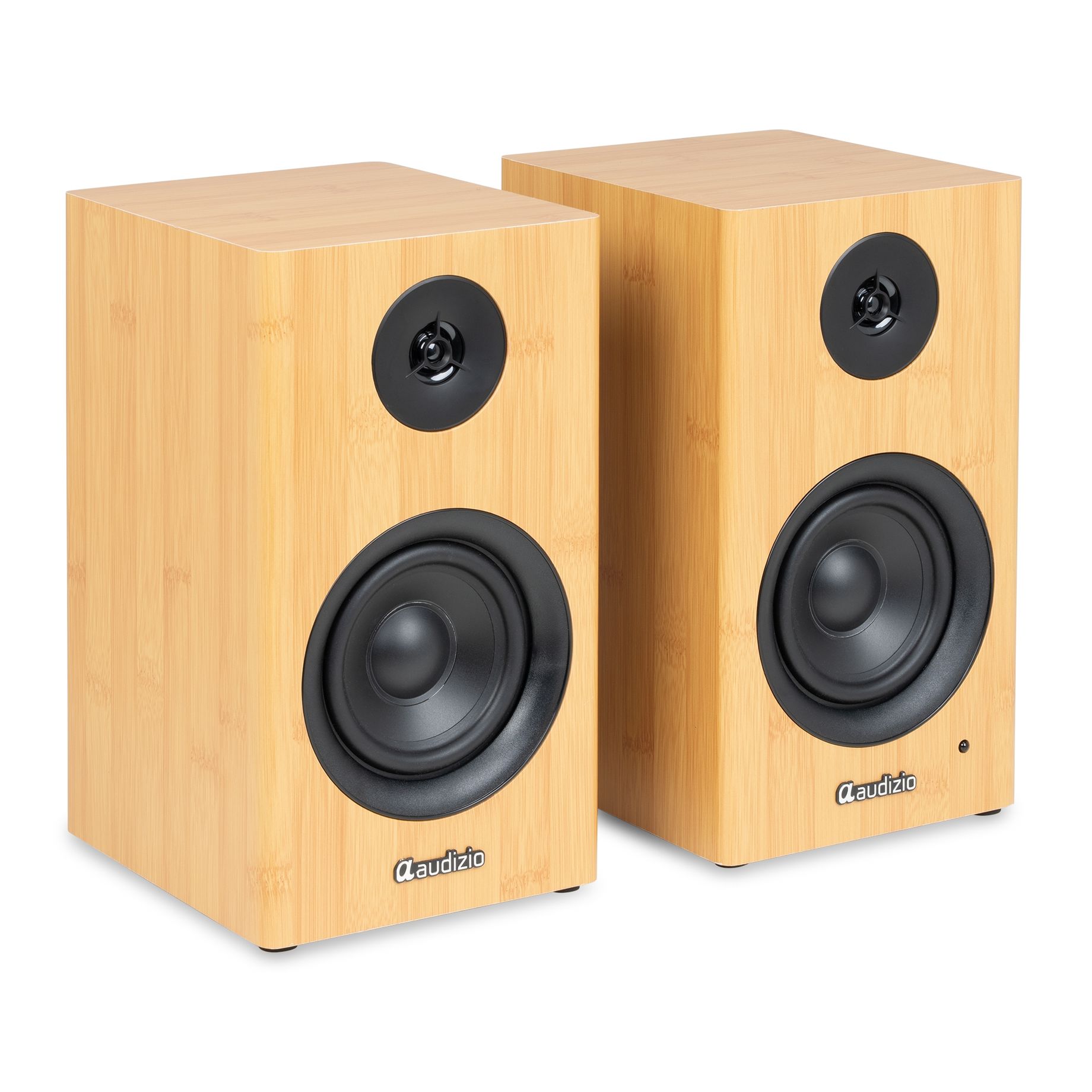 BS15 Active Bookshelf Speaker Set 60W BT Bamboo