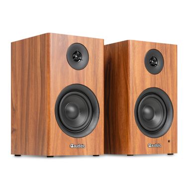 BS15 Active Bookshelf Speaker Set 60W BT Wood