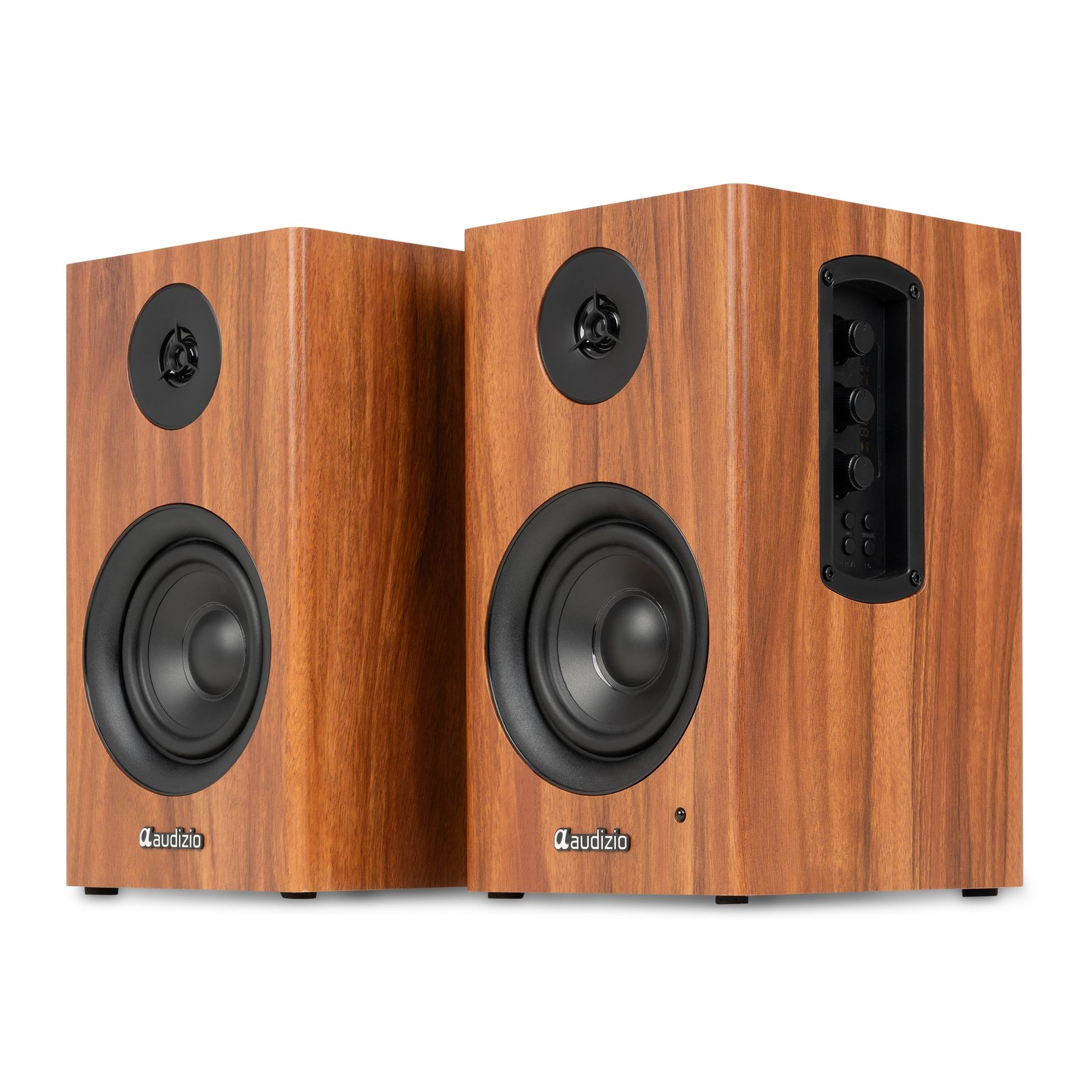 BS15 Active Bookshelf Speaker Set 60W BT Wood