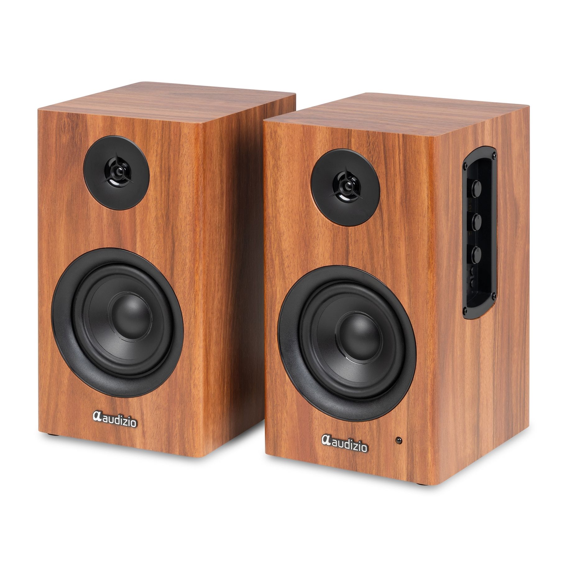 BS15 Active Bookshelf Speaker Set 60W BT Wood