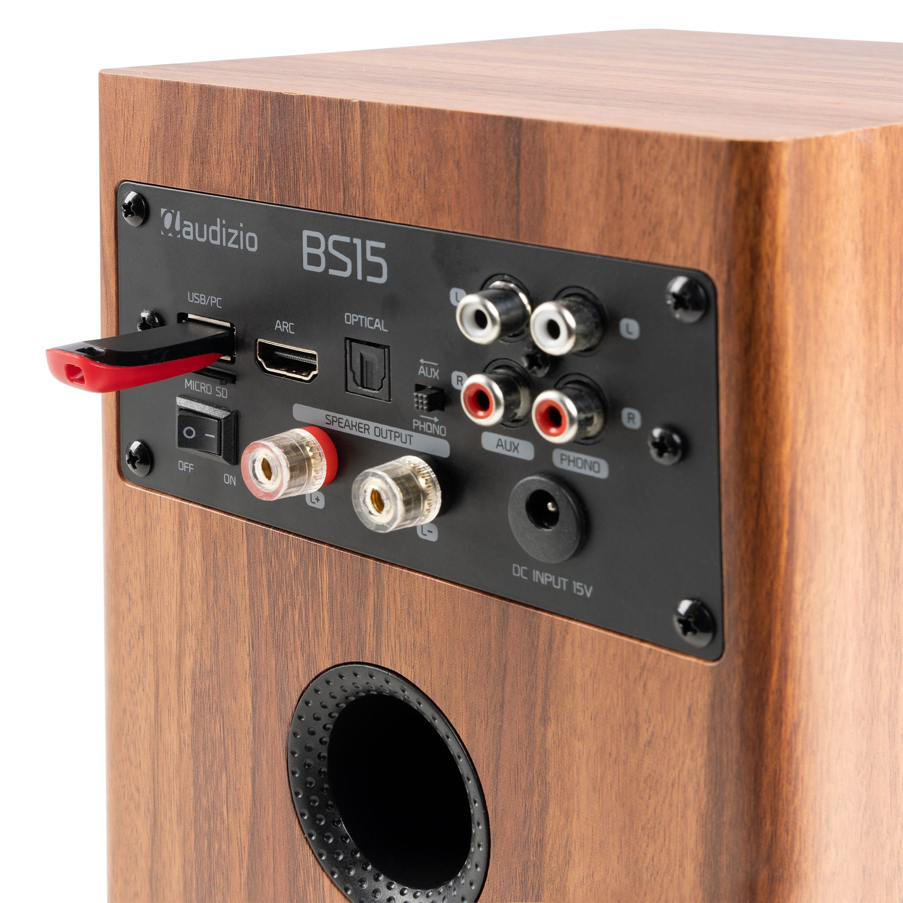 BS15 Active Bookshelf Speaker Set 60W BT Wood