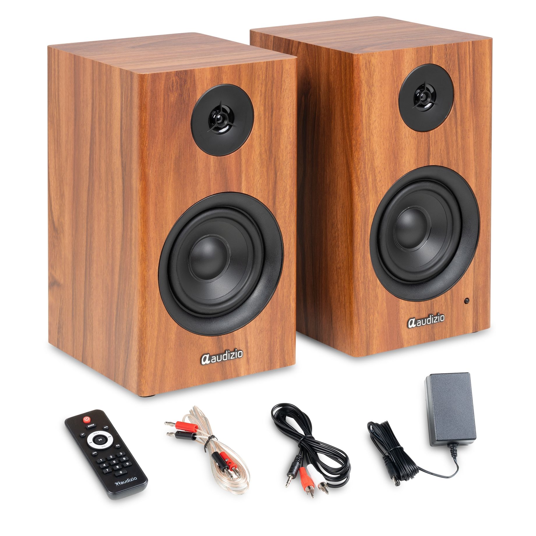 BS15 Active Bookshelf Speaker Set 60W BT Wood