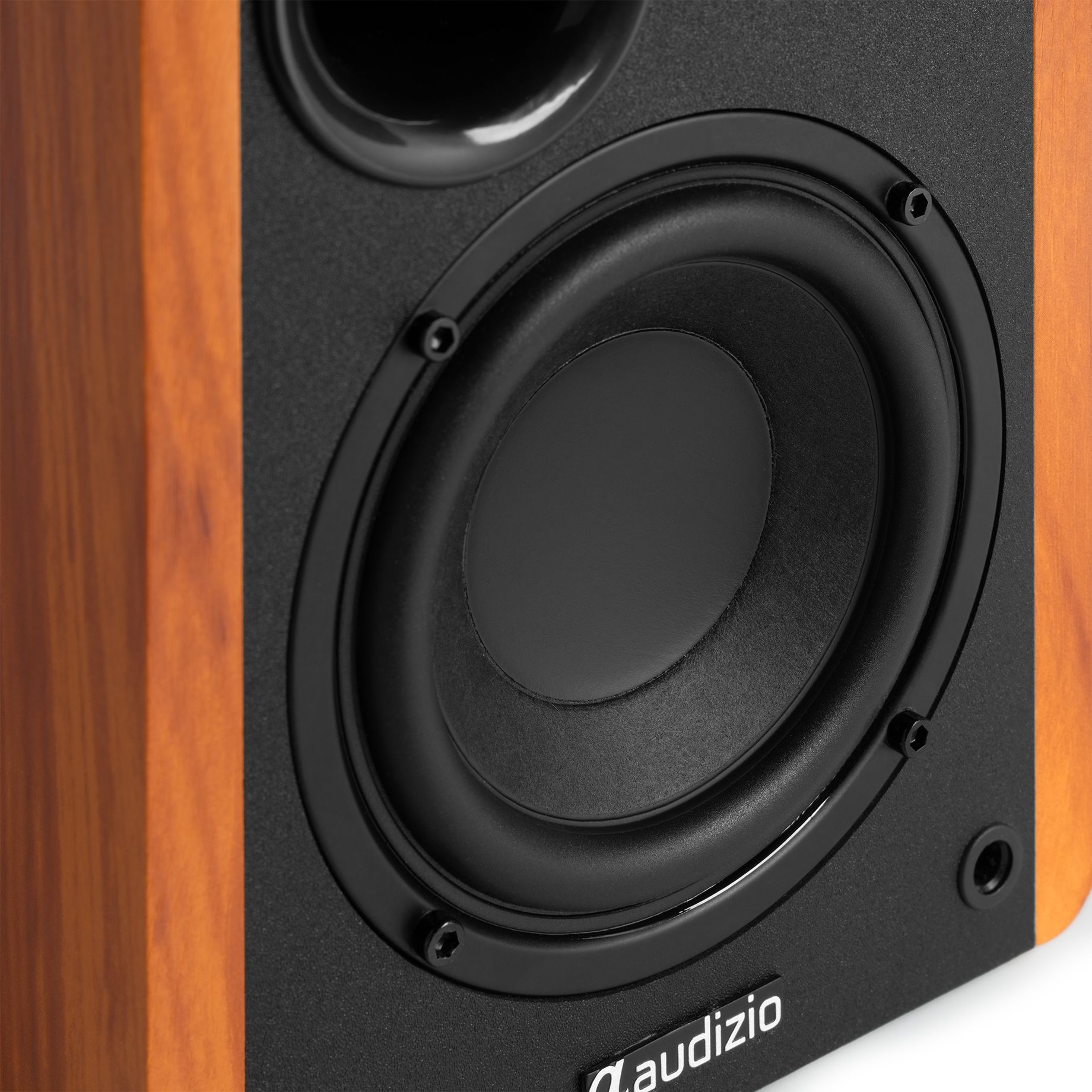 KS01B Active Bookshelf Speaker Set 120W BT Wood
