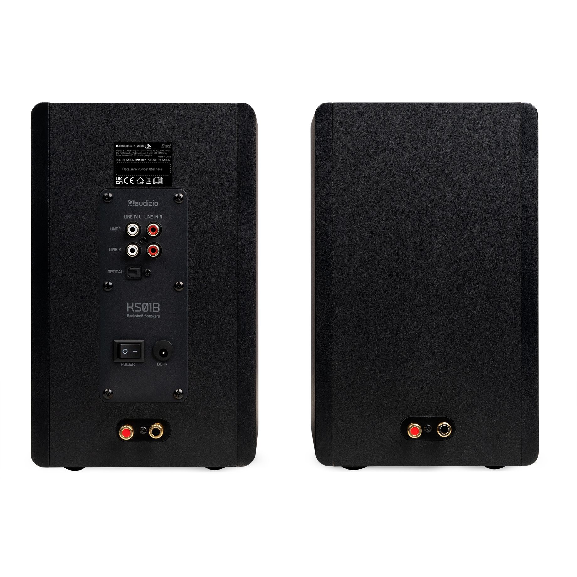 KS01B Active Bookshelf Speaker Set 120W BT Black