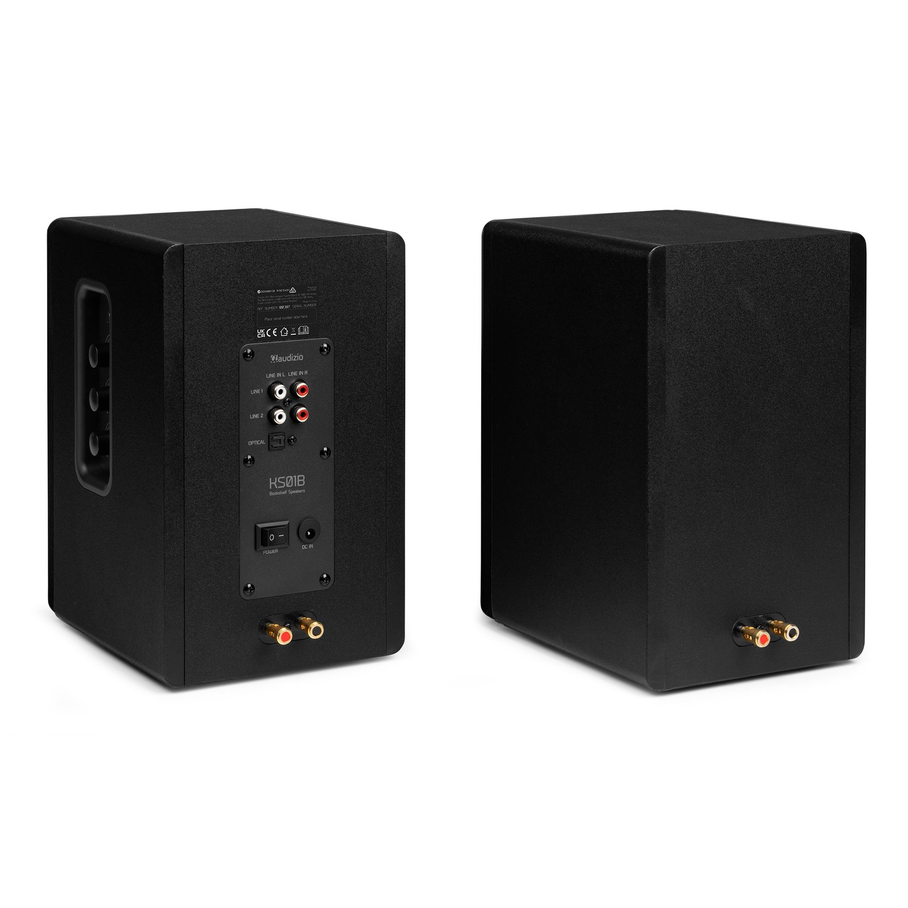 KS01B Active Bookshelf Speaker Set 120W BT Black