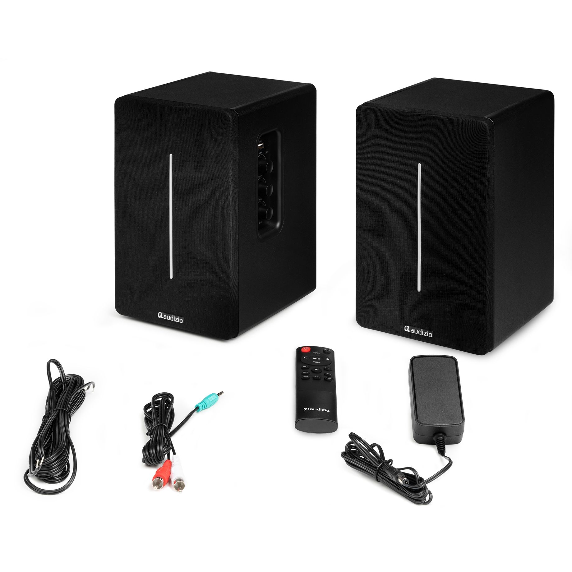 KS01B Active Bookshelf Speaker Set 120W BT Black