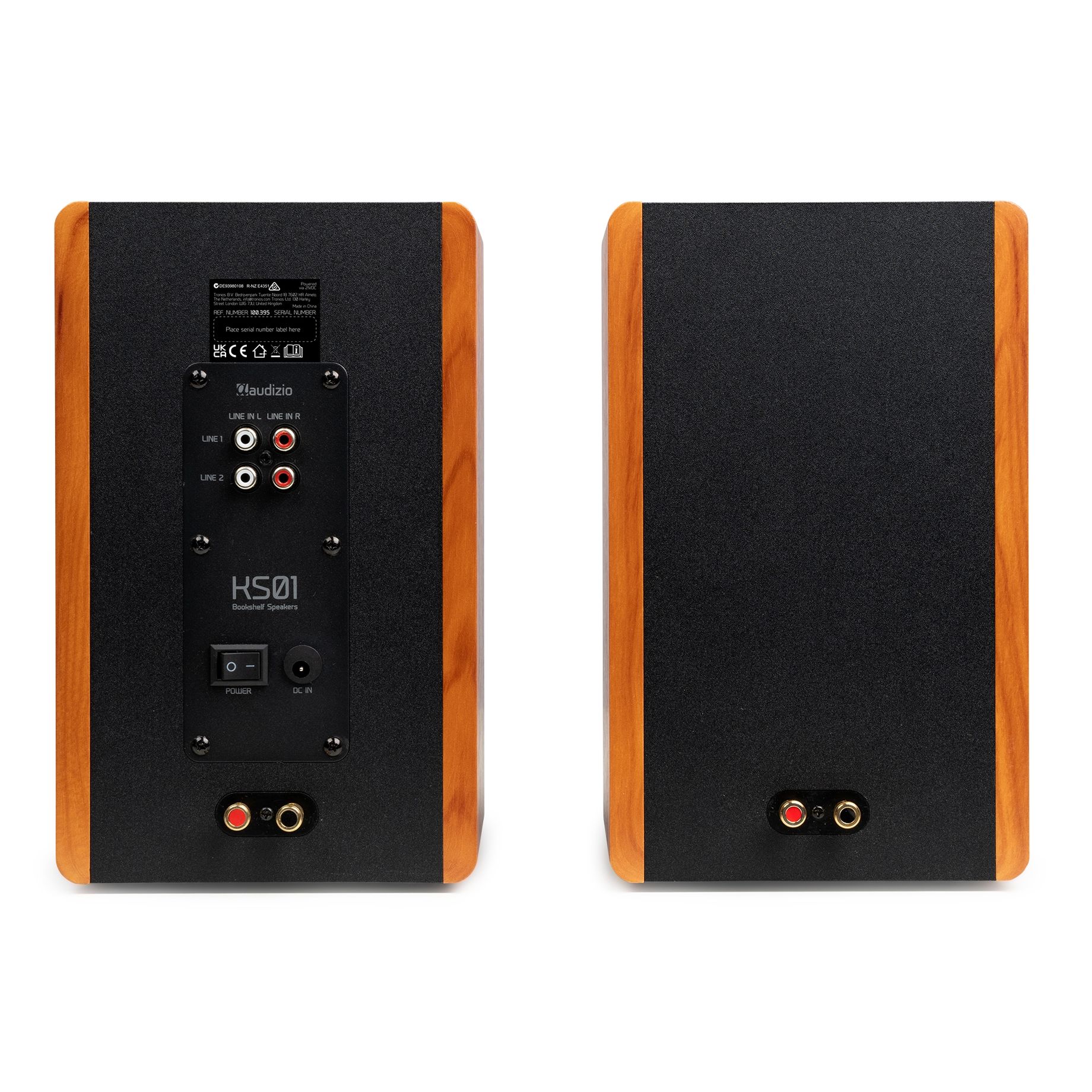 KS01 Active Bookshelf Speaker Set 80W Wood