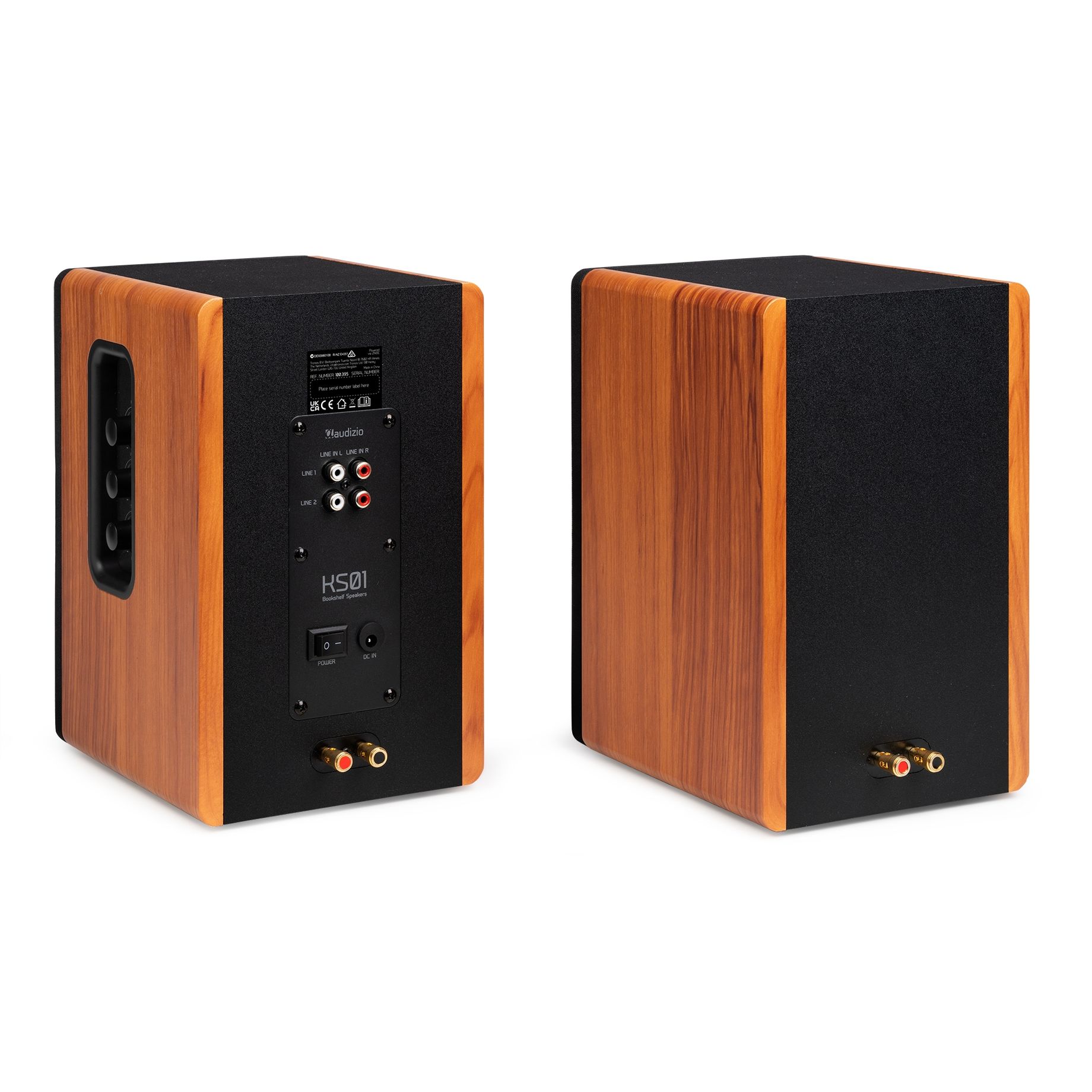KS01 Active Bookshelf Speaker Set 80W Wood