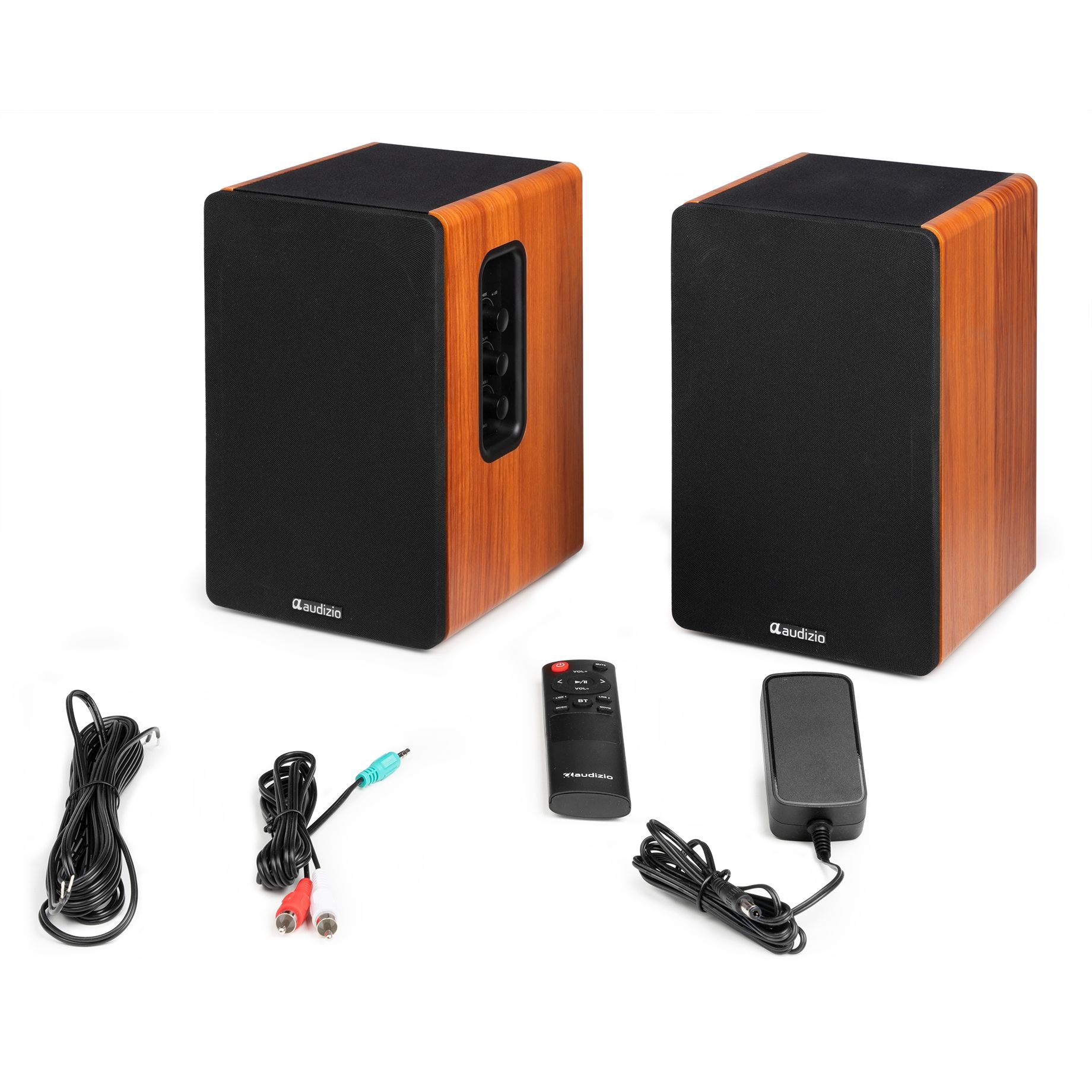 KS01 Active Bookshelf Speaker Set 80W Wood