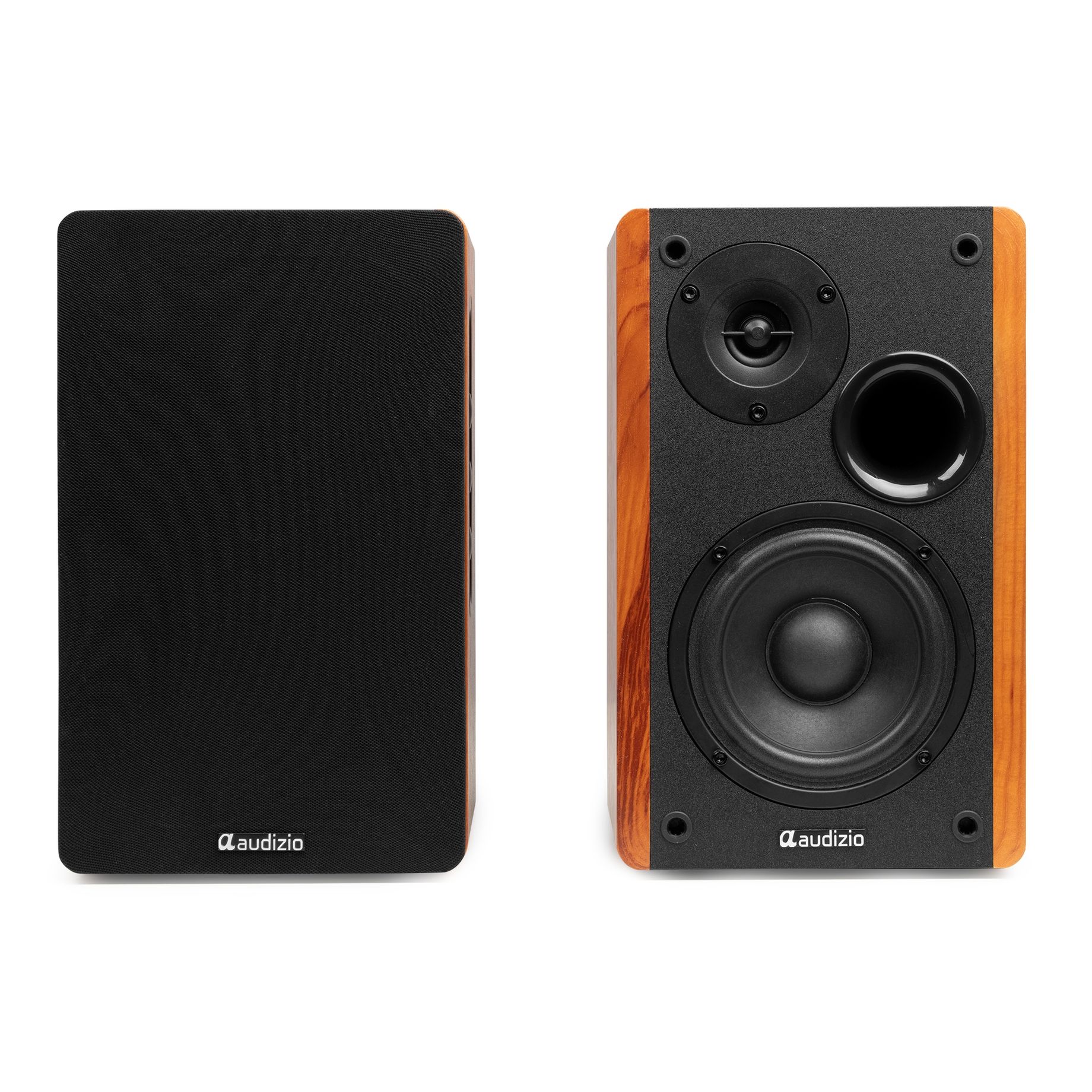 KS01 Active Bookshelf Speaker Set 80W Wood