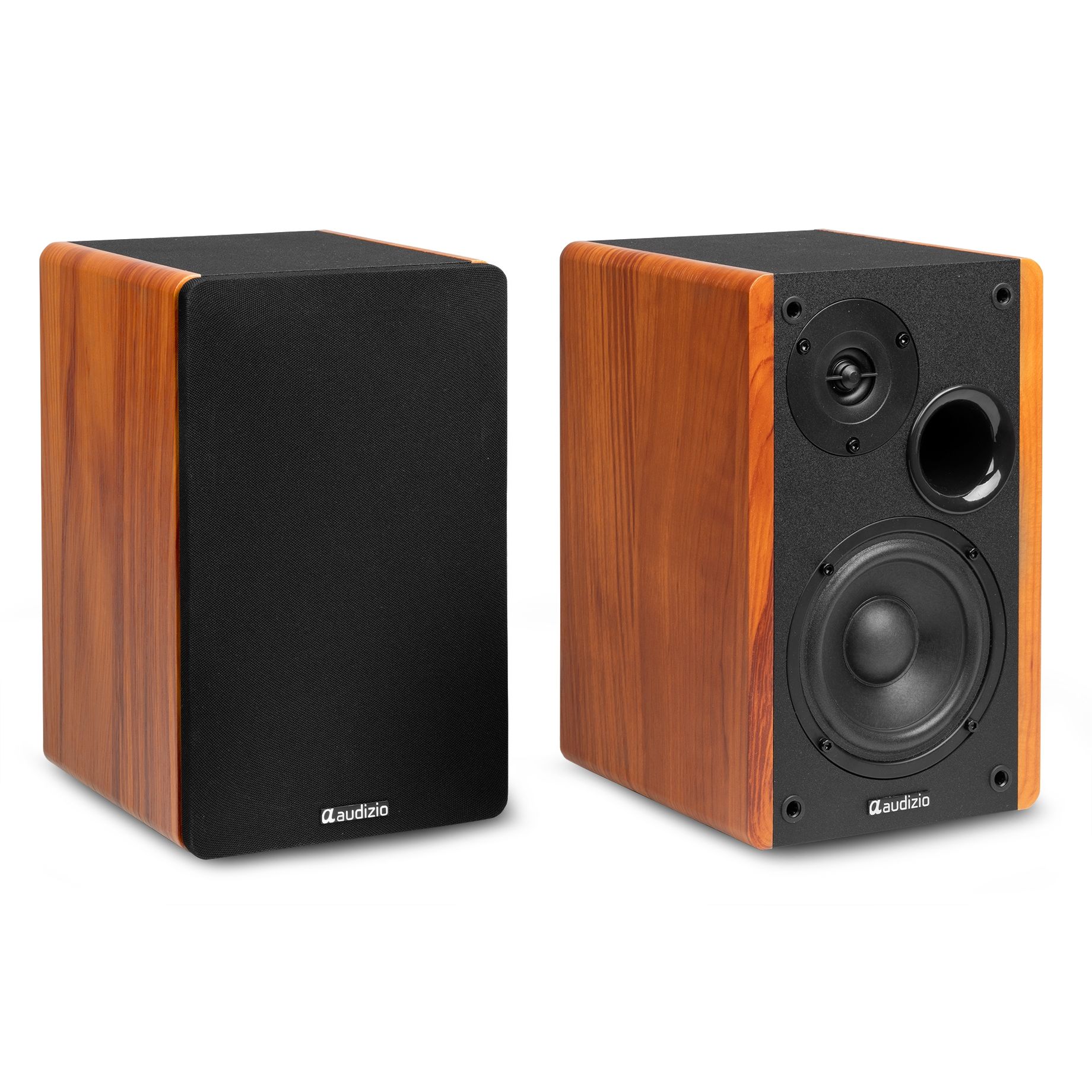 KS01 Active Bookshelf Speaker Set 80W Wood