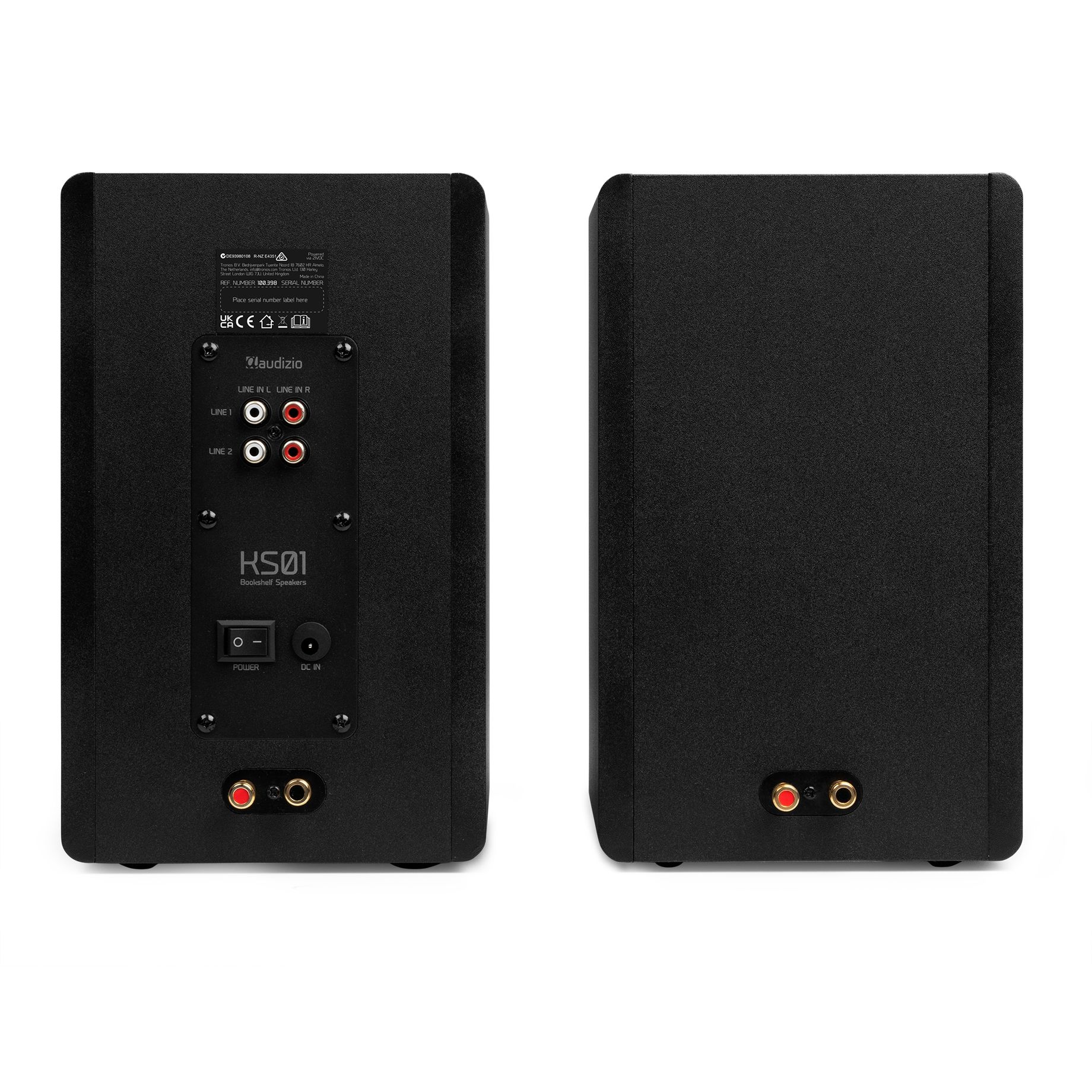 KS01 Active Bookshelf Speaker Set 80W Black