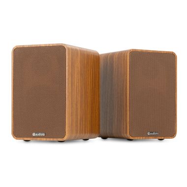 KS10 Active Bookshelf Speaker Set 120W BT Wood