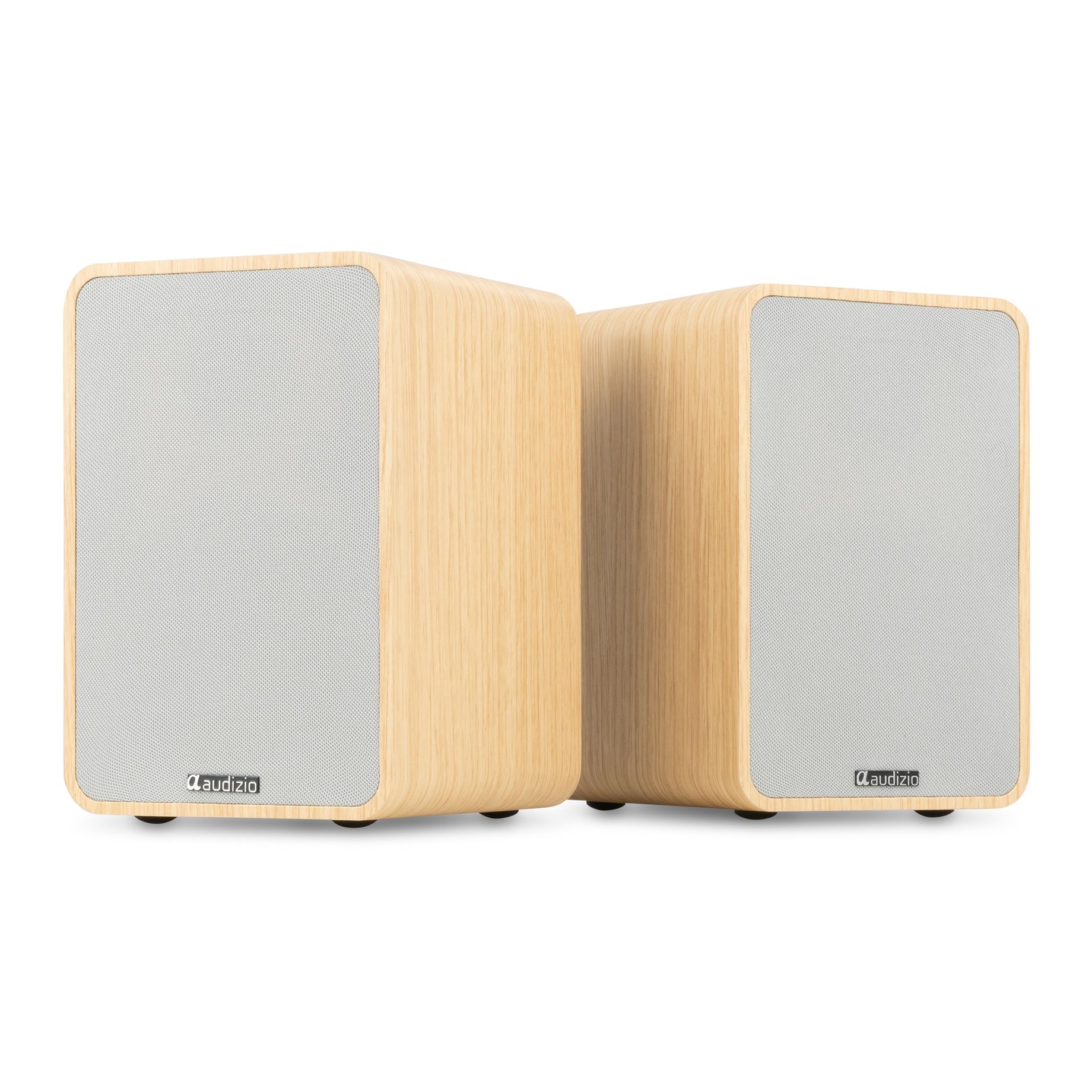 KS10 Active Bookshelf Speaker Set 120W BT Light Wood