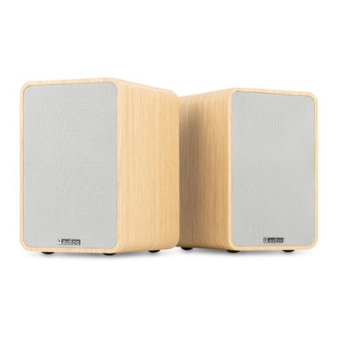 KS10 Active Bookshelf Speaker Set 120W BT Light Wood