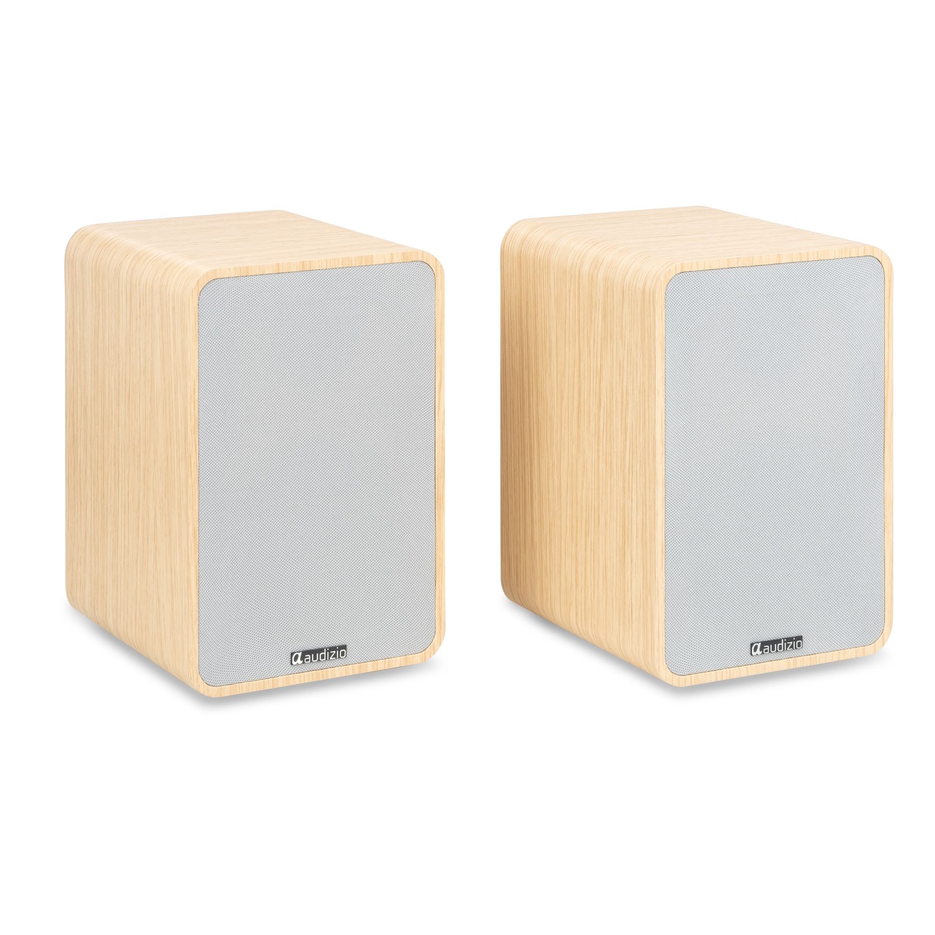 KS10 Active Bookshelf Speaker Set 120W BT Light Wood