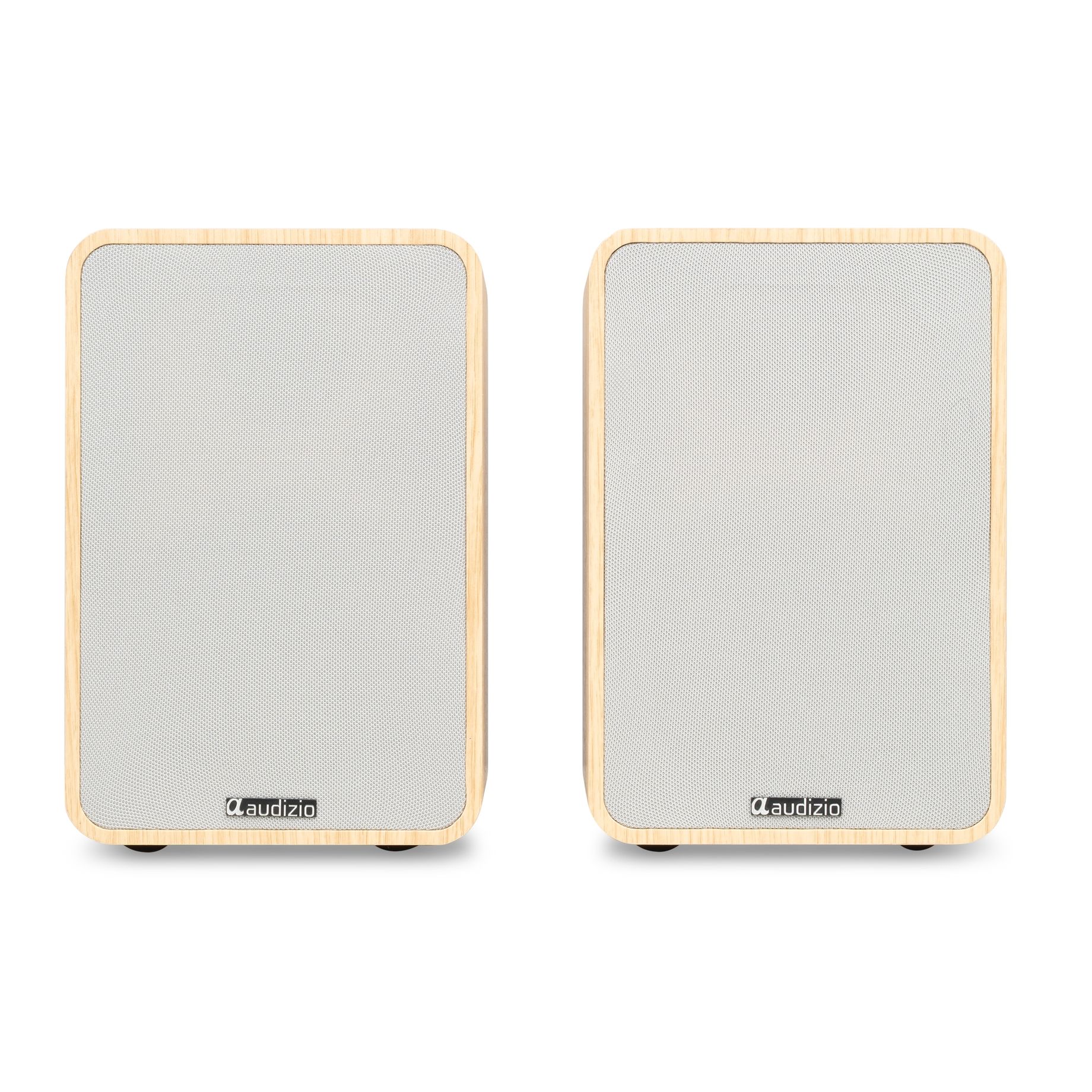 KS10 Active Bookshelf Speaker Set 120W BT Light Wood