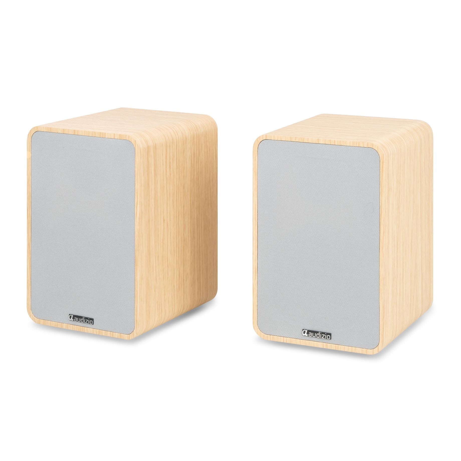KS10 Active Bookshelf Speaker Set 120W BT Light Wood