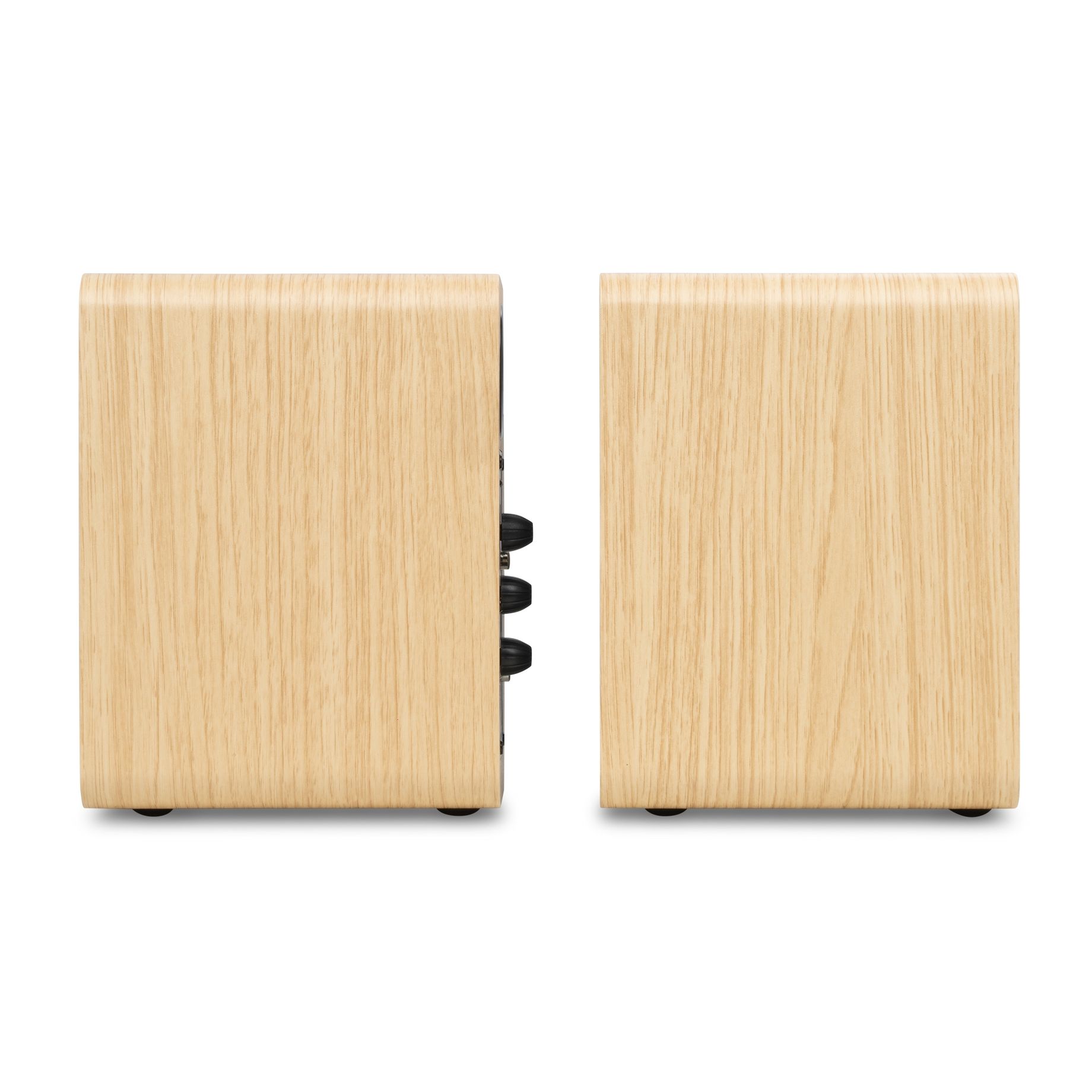 KS10 Active Bookshelf Speaker Set 120W BT Light Wood