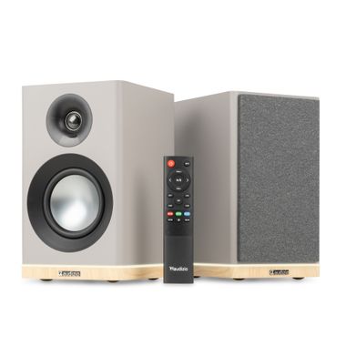 KS12 Active Bookshelf Speaker Set 80W BT Grey