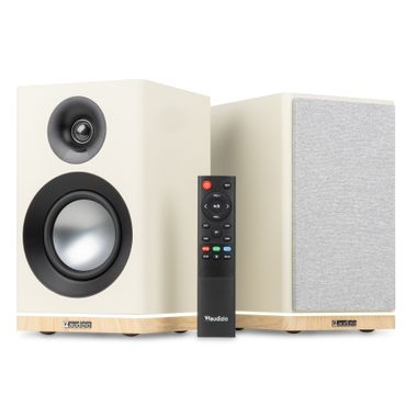 KS12 Active Bookshelf Speaker Set 80W BT Creme