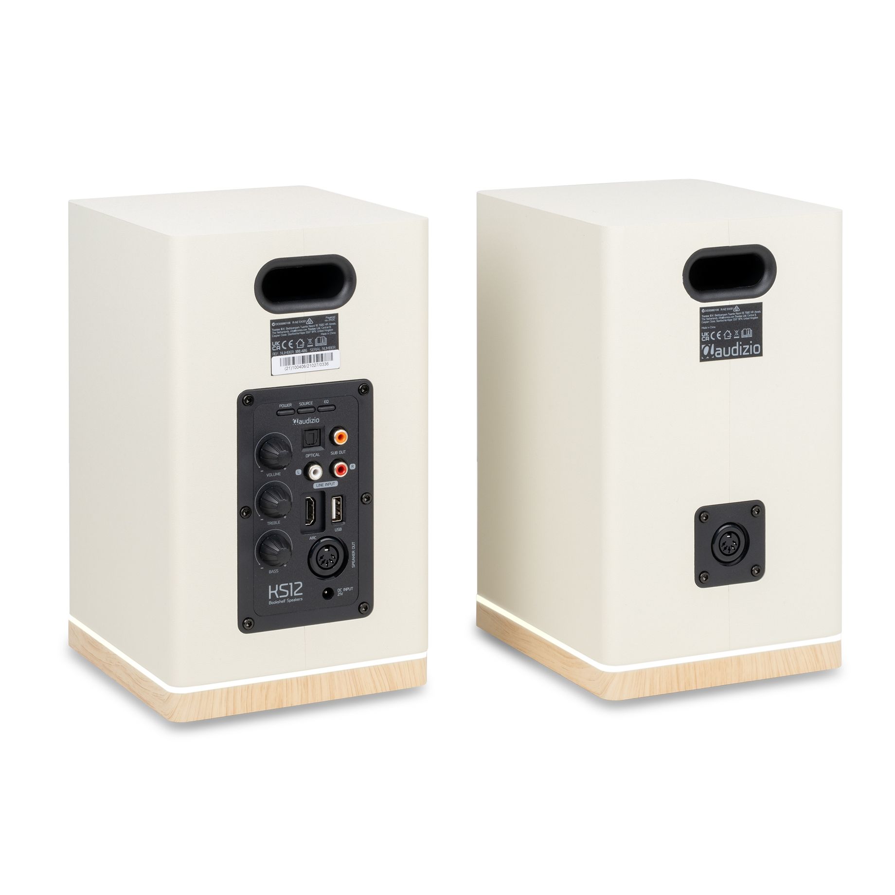 KS12 Active Bookshelf Speaker Set 80W BT Creme