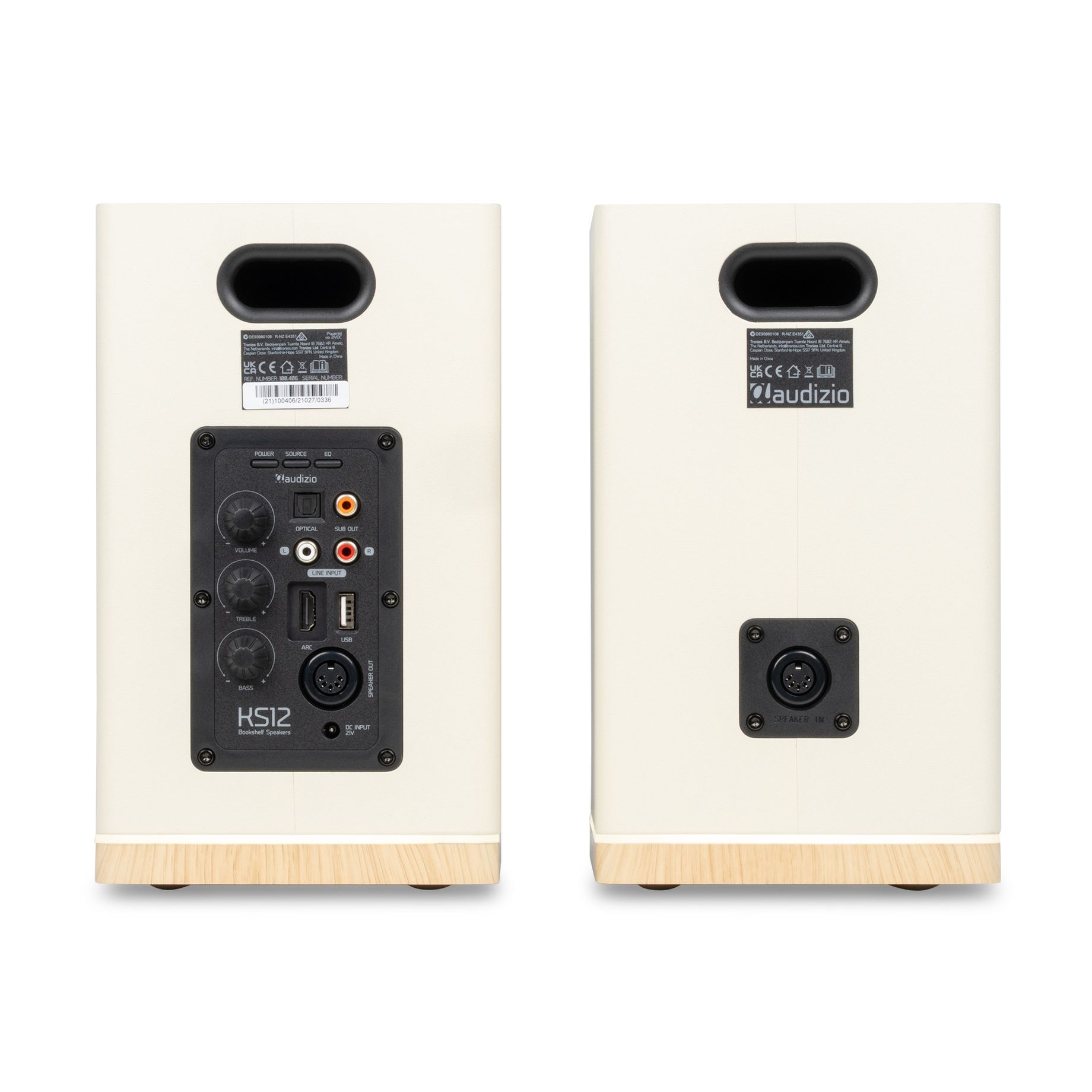 KS12 Active Bookshelf Speaker Set 80W BT Creme