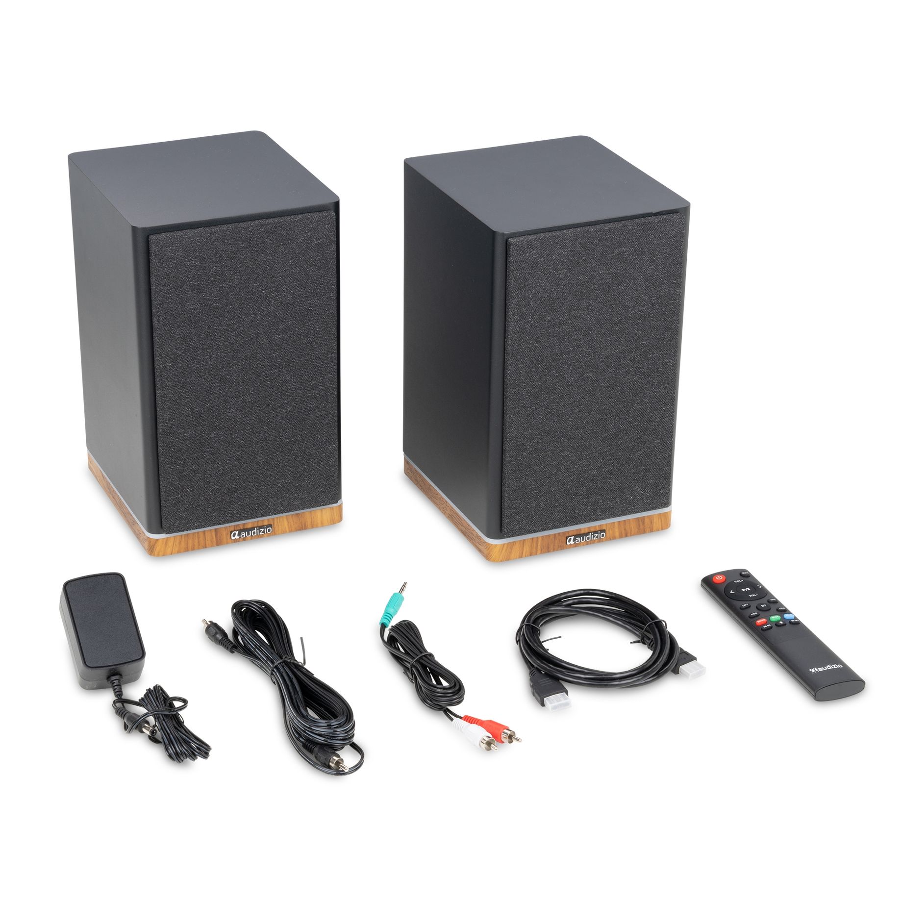 KS12 Active Bookshelf Speaker Set 80W BT Black