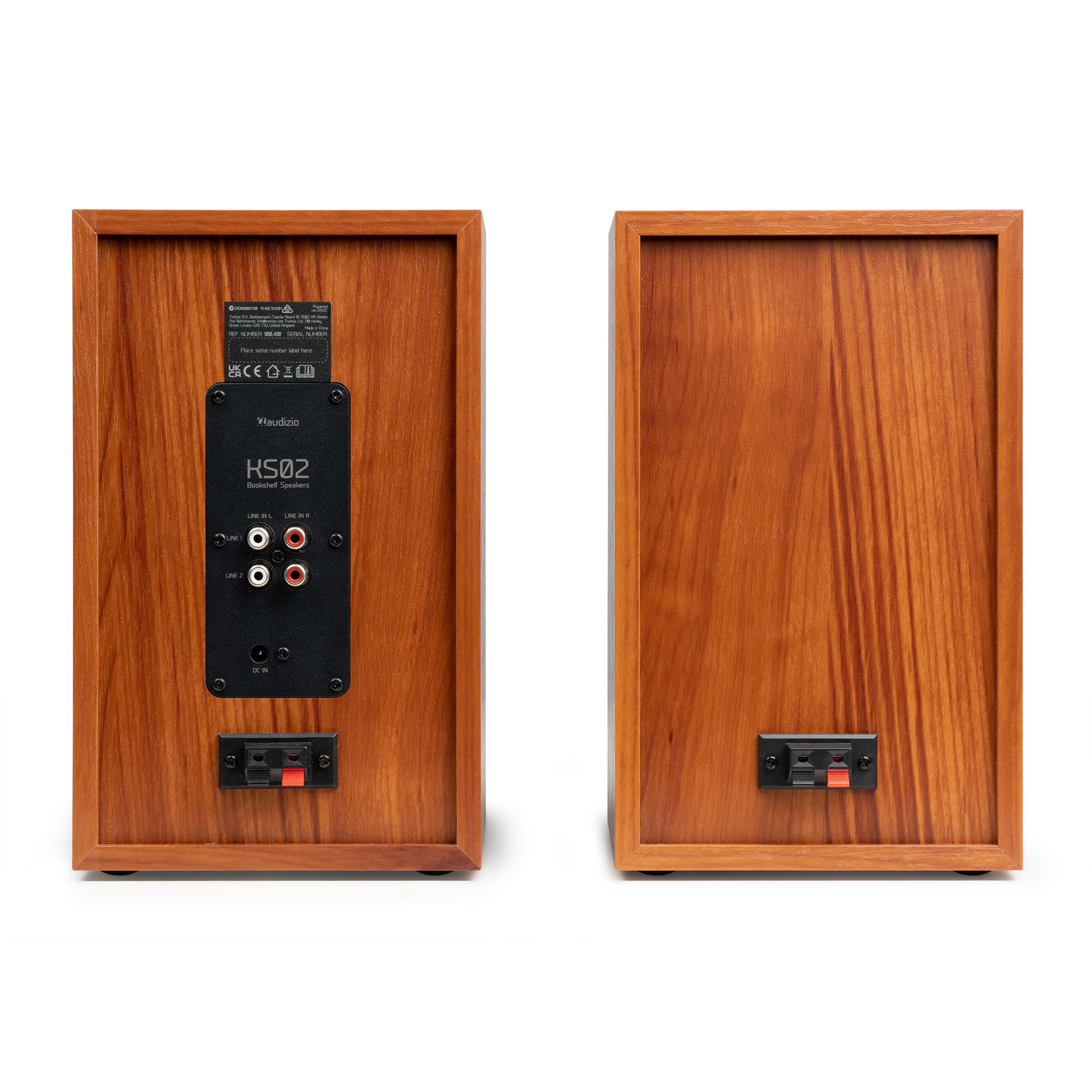 KS02 Active Bookshelf Speaker Set 80W BT Wood
