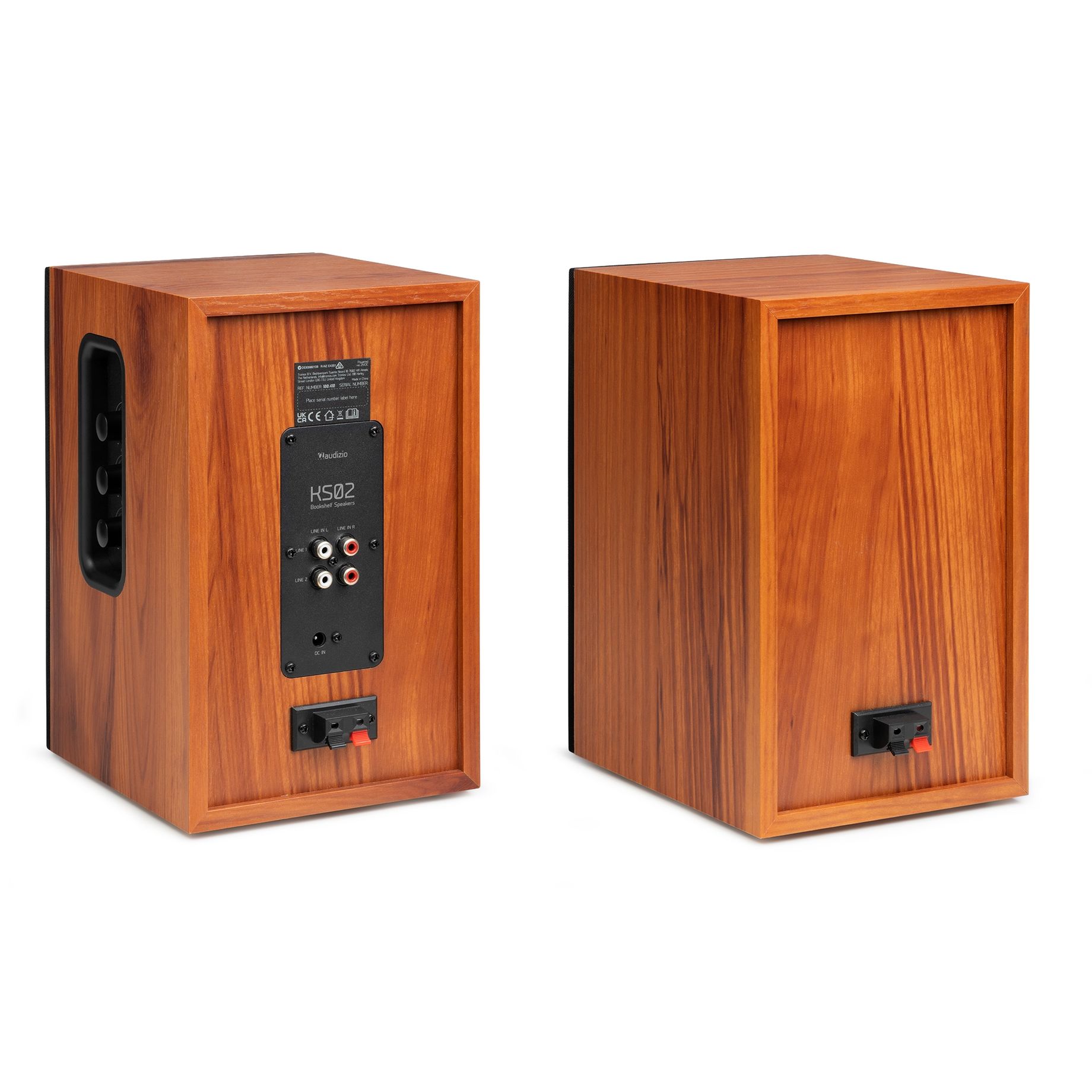 KS02 Active Bookshelf Speaker Set 80W BT Wood