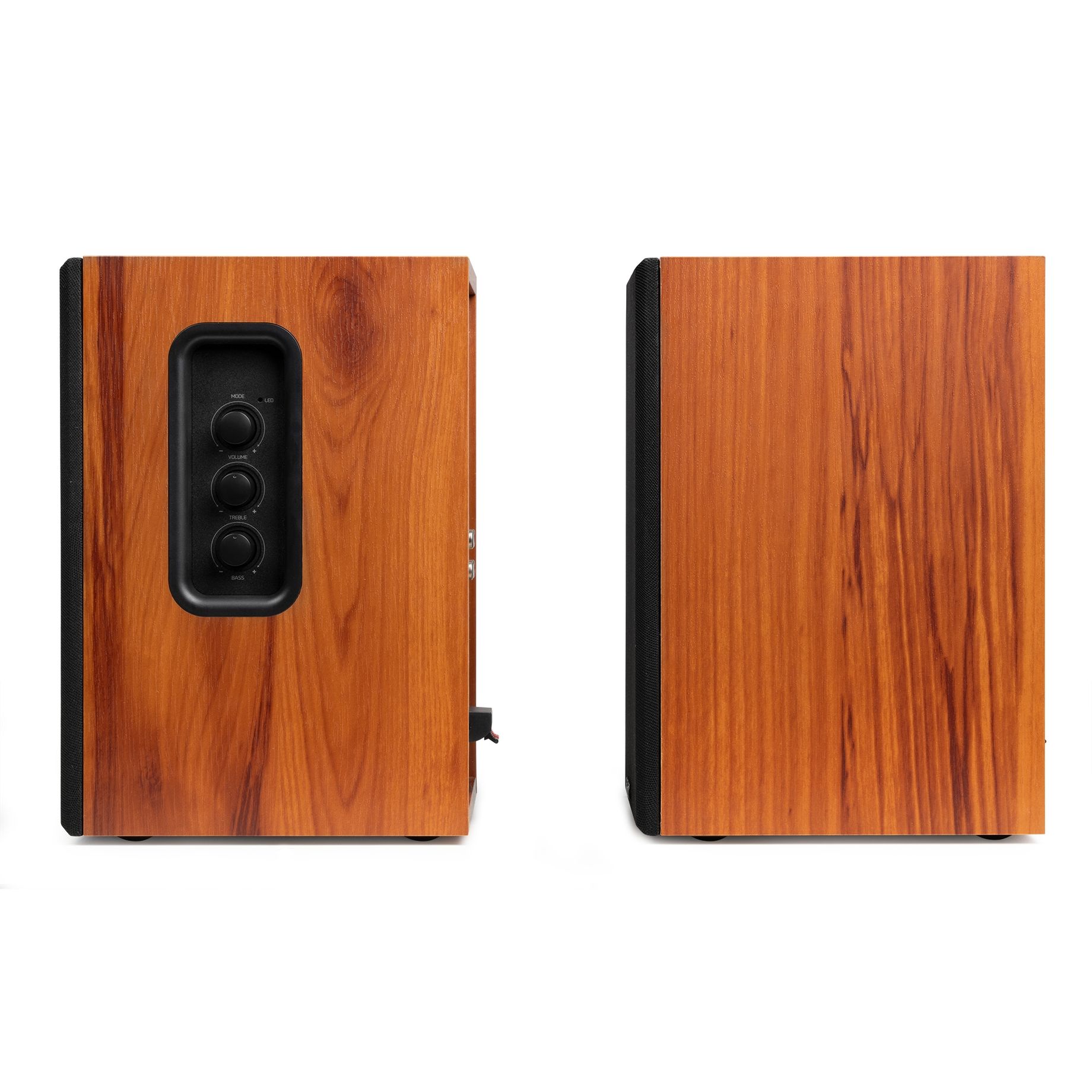 KS02 Active Bookshelf Speaker Set 80W BT Wood