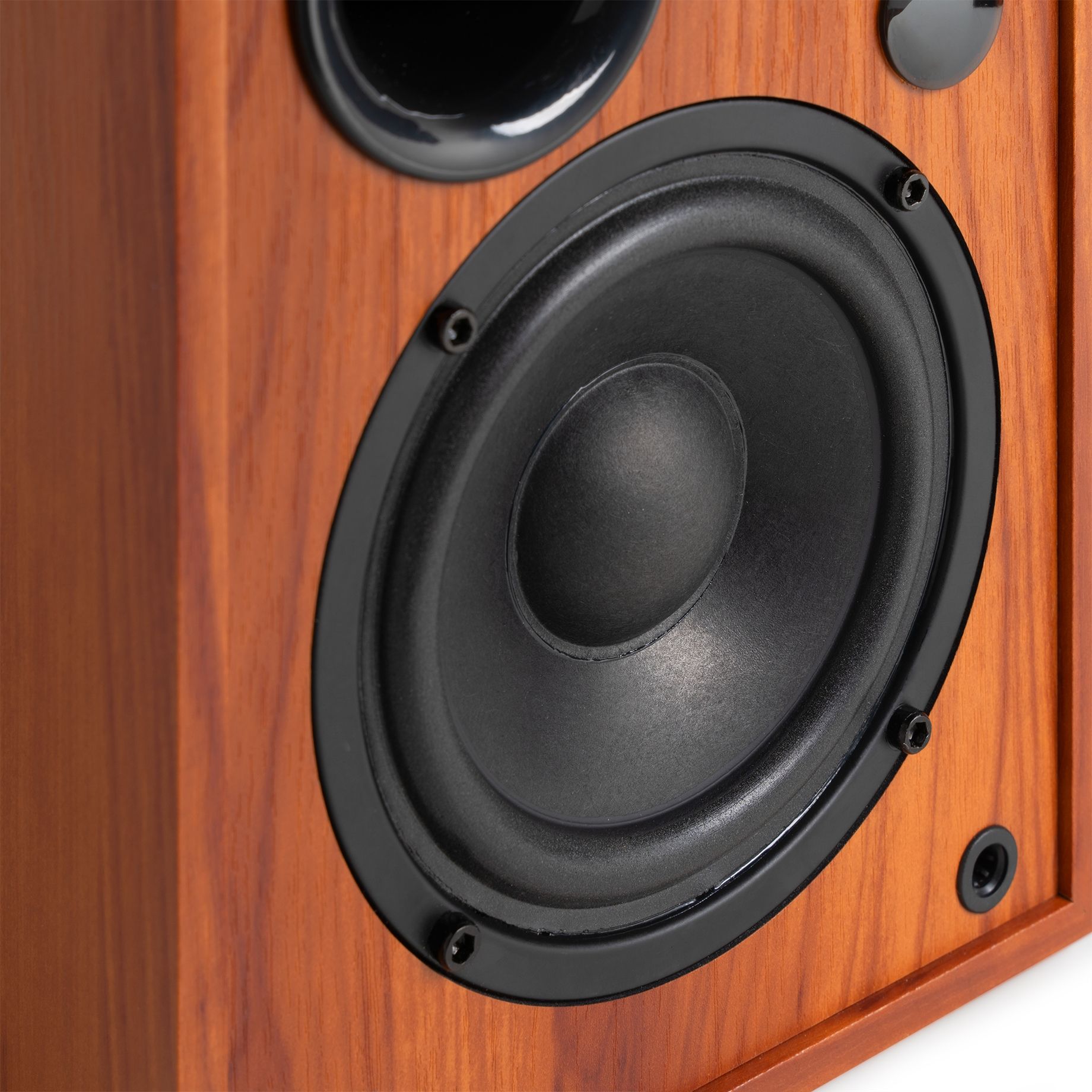 KS02 Active Bookshelf Speaker Set 80W BT Wood