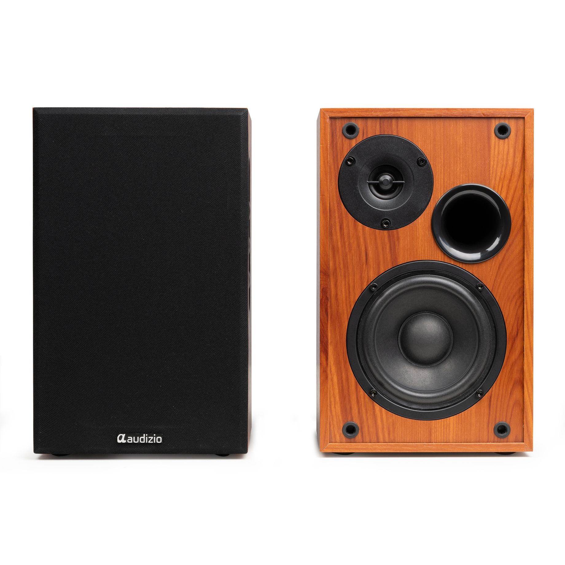 KS02 Active Bookshelf Speaker Set 80W BT Wood