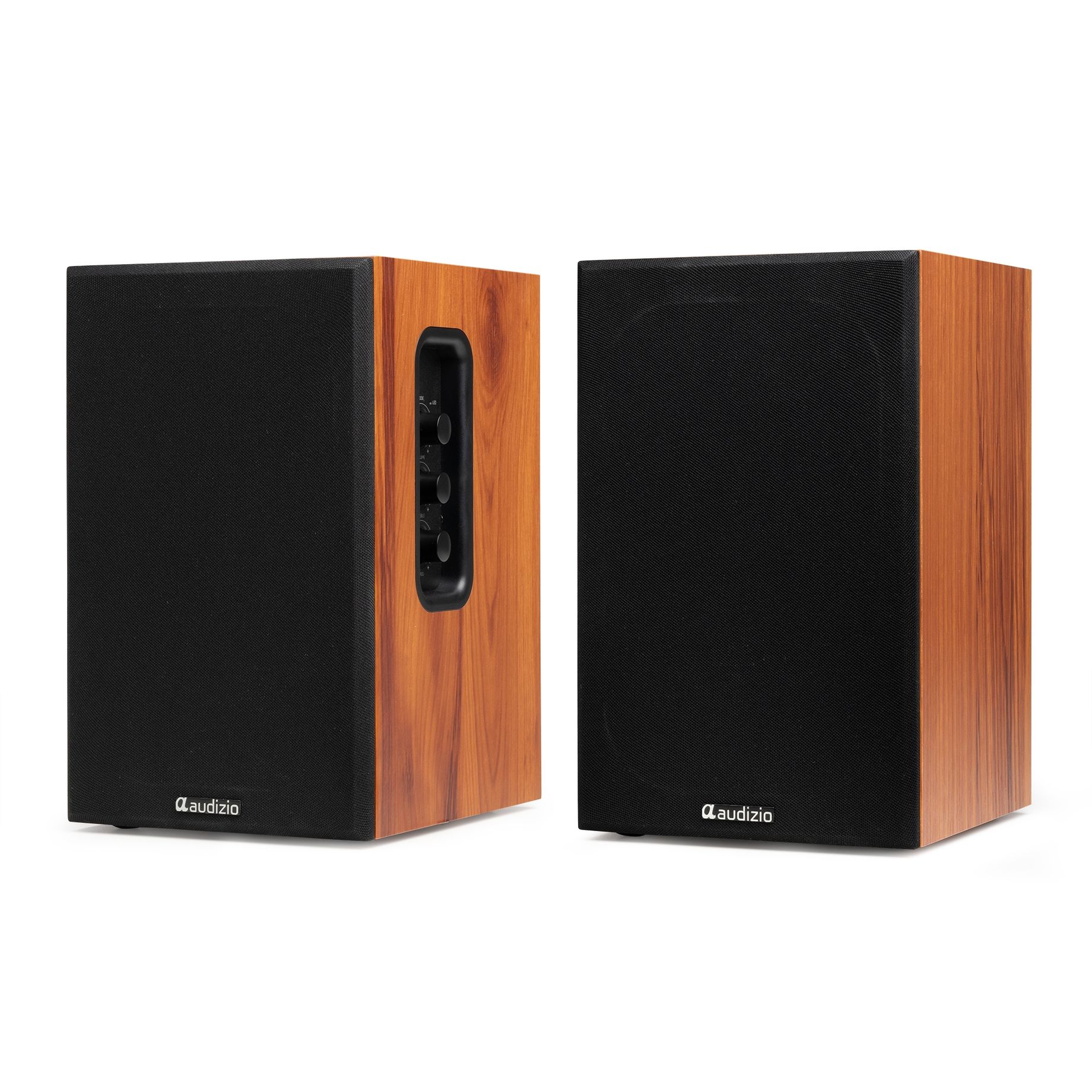 KS02 Active Bookshelf Speaker Set 80W BT Wood