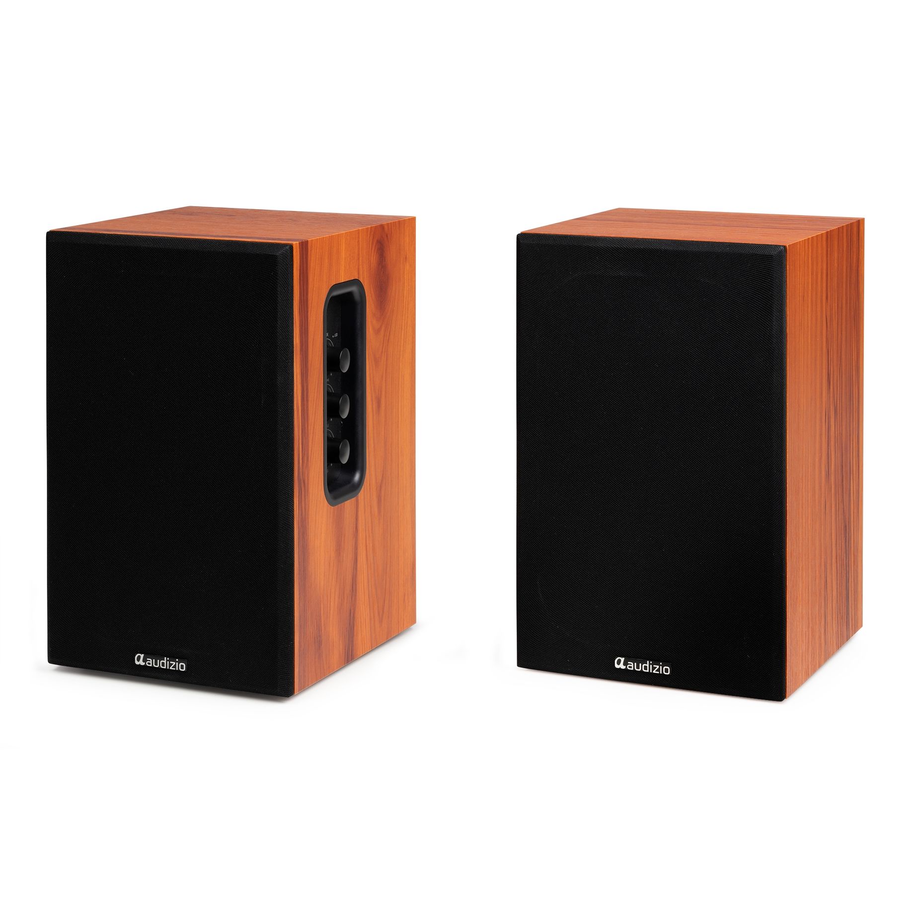 KS02 Active Bookshelf Speaker Set 80W BT Wood
