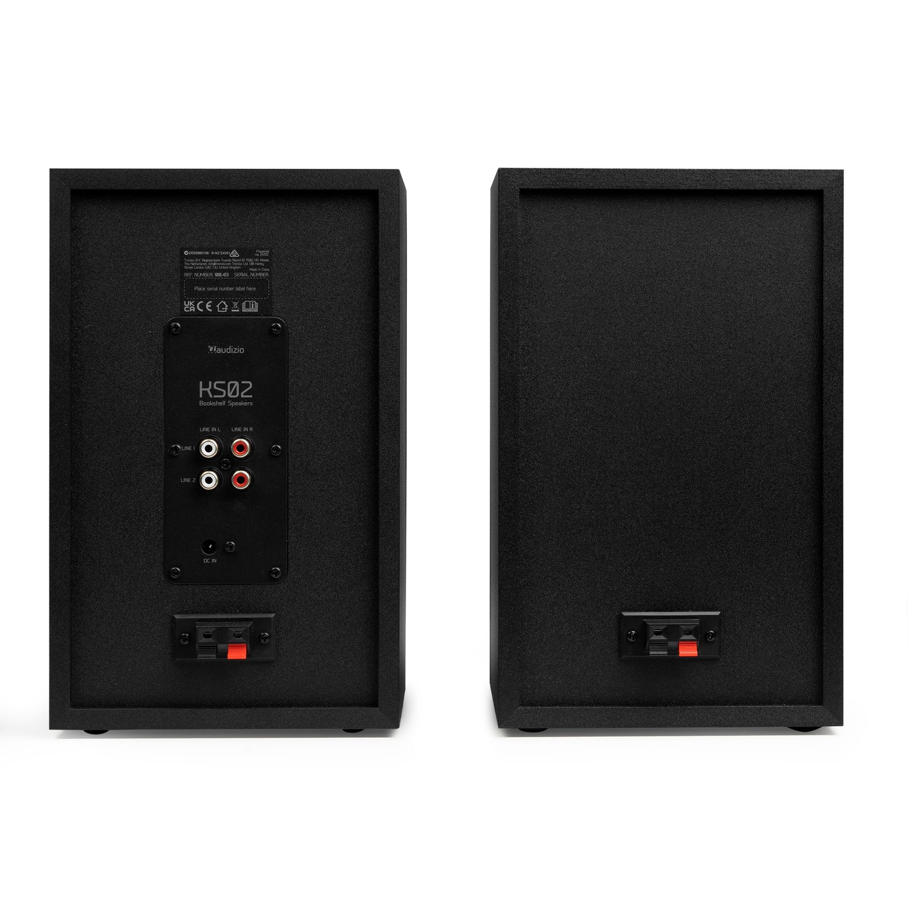 KS02 Active Bookshelf Speaker Set 80W BT Black