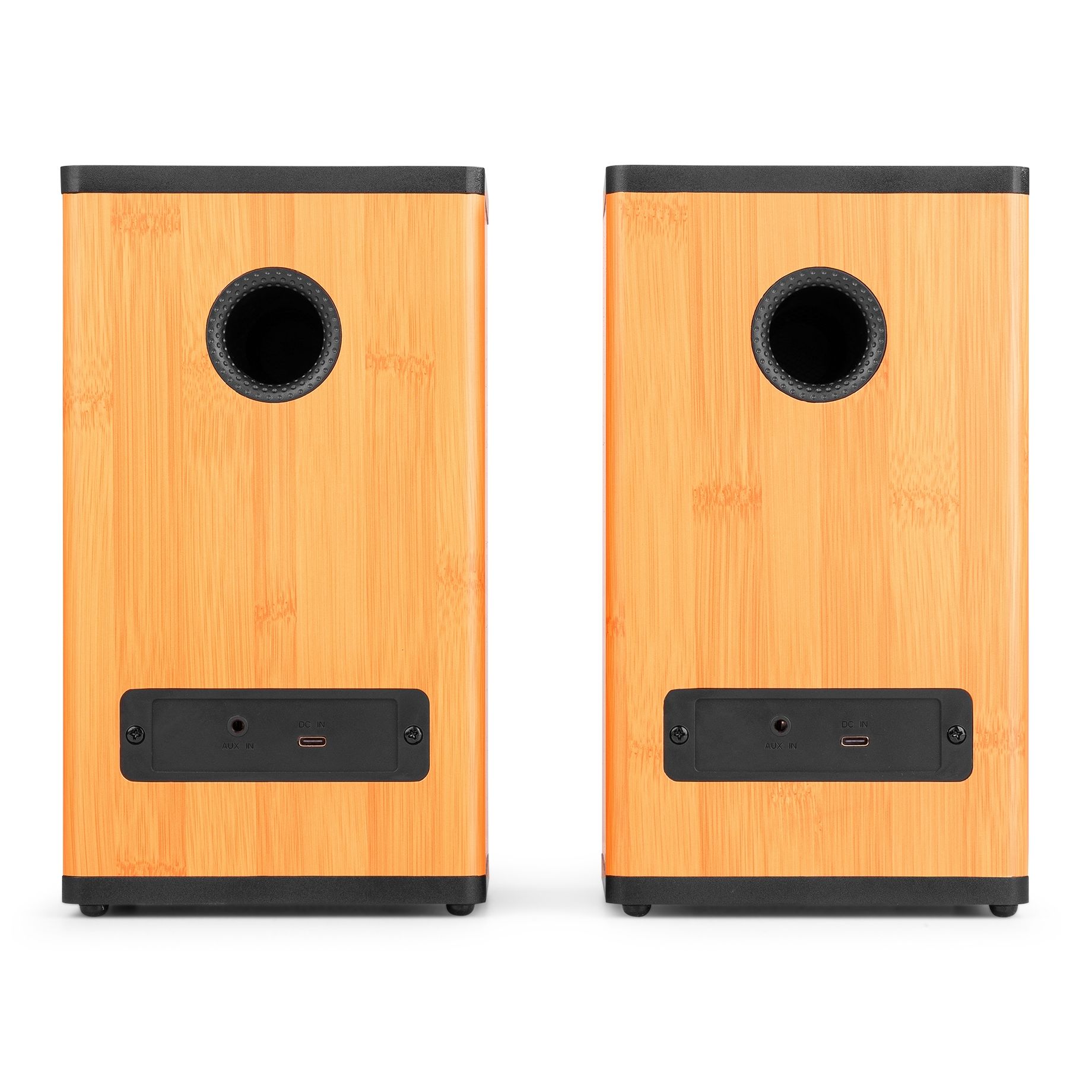 BS20 Active Bookshelf Speaker Set with Battery Bamboo