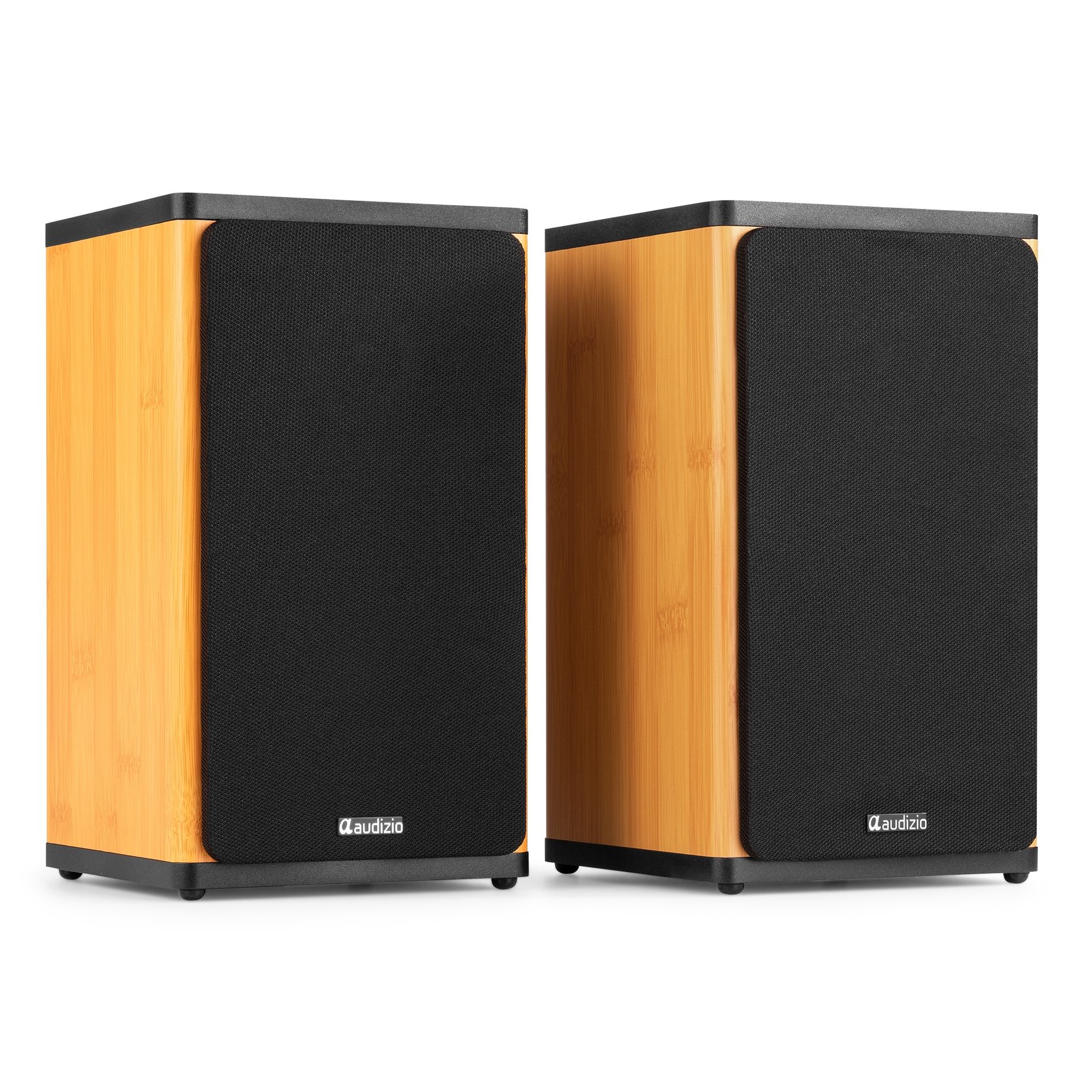BS20 Active Bookshelf Speaker Set with Battery Bamboo